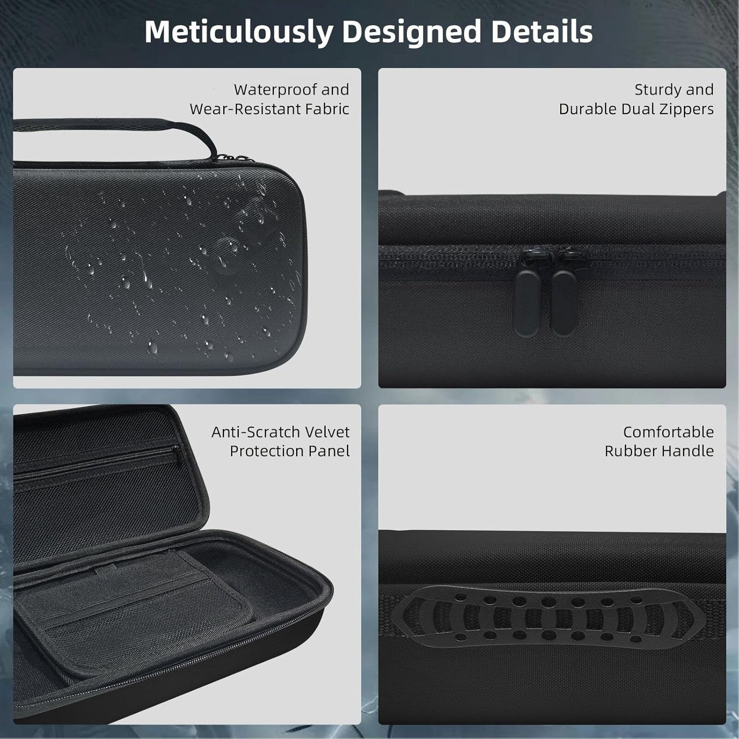 Carrying Case Compatible with ASUS ROG Ally 2023, ASUS ROG Ally X 2024, Protective Hard Portable Travel Case Cover Shell Pouch with Pockets for Accessories and Games image number 3