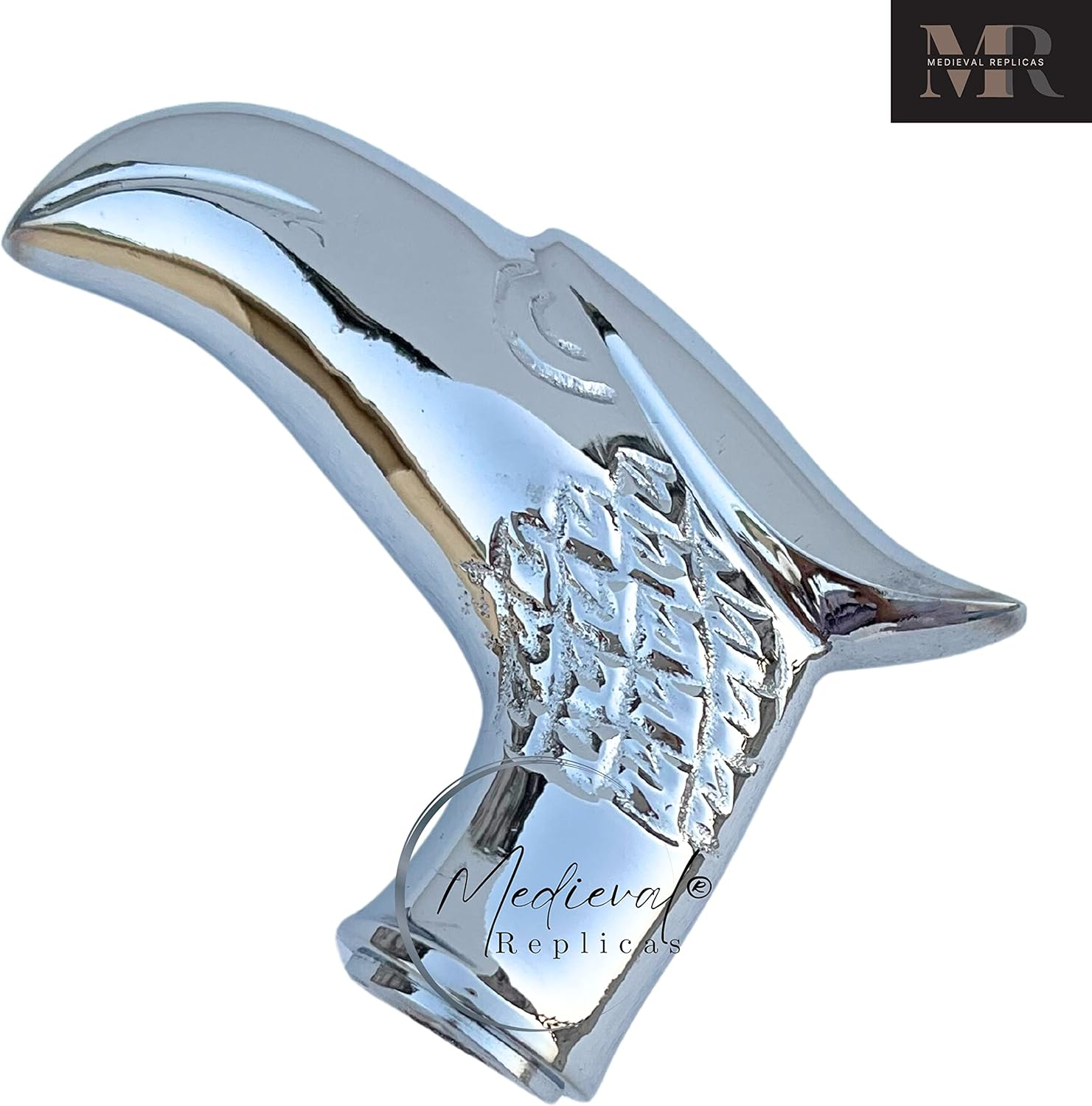 (Only Handle - Eagle) - Eagle Walking Stick Handle - (Symbol of Power and Strength) Souvnear Walking Stick Handle Handmade in Silver Colour - Metal Decorative Handles for Wooden Canes - Gifts Items image number 2