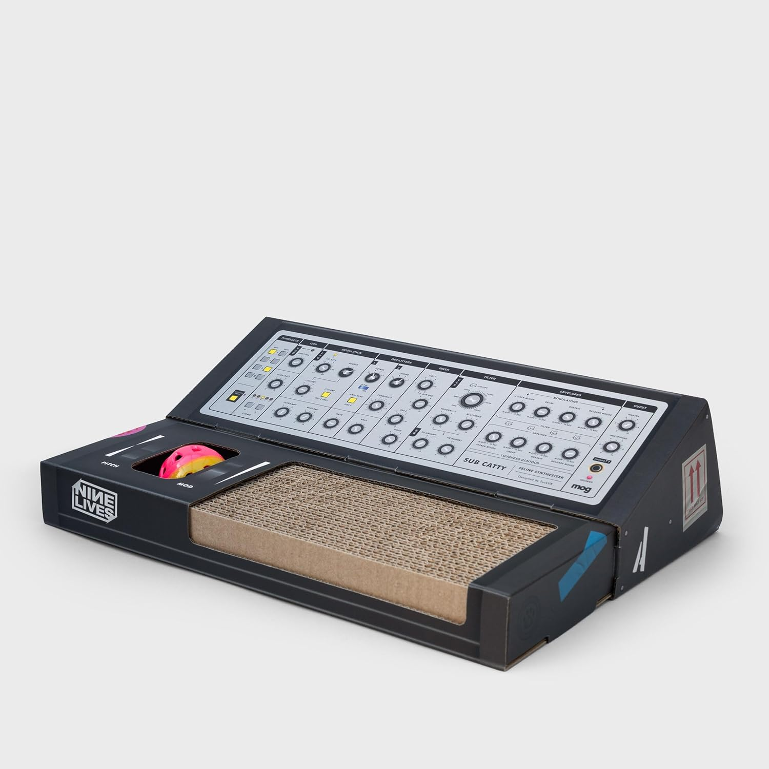 Suck UK - Cat Scratcher Synthesizer | Cardboard Cat Scratchers | Kitten Toys & Cats Toys for Indoor Cats | Kitten Cardboard Scratcher & Scratching Board | Toy Interactive for Indoor image number 5