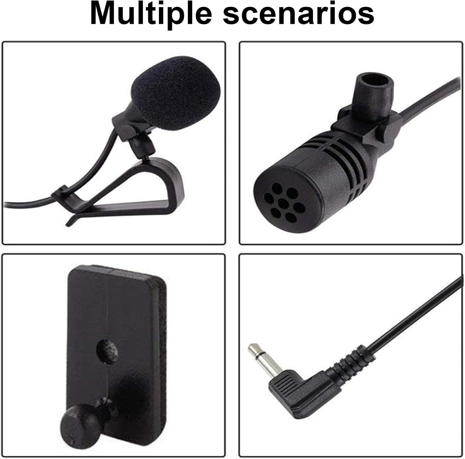 MAEZOE 2Pcs 3.5Mm Car Microphone Clip-On and Adhesive Mount with 3M Cable, Clear Audio for Car Stereo, Android Phones, Bluetooth GPS Radios, Perfect for Drivers and Rideshare image number 4