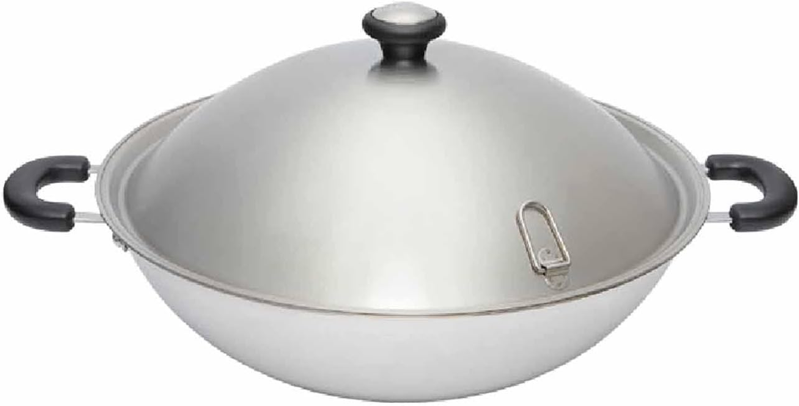 Meyer Centennial Stainless Steel Wok 36Cm with Lid, 7.3L, Induction Compatible, Tri-Ply Base, Dishwasher & Oven Safe, Scratch Resistant Stir Fry Pan, Silver image number 1