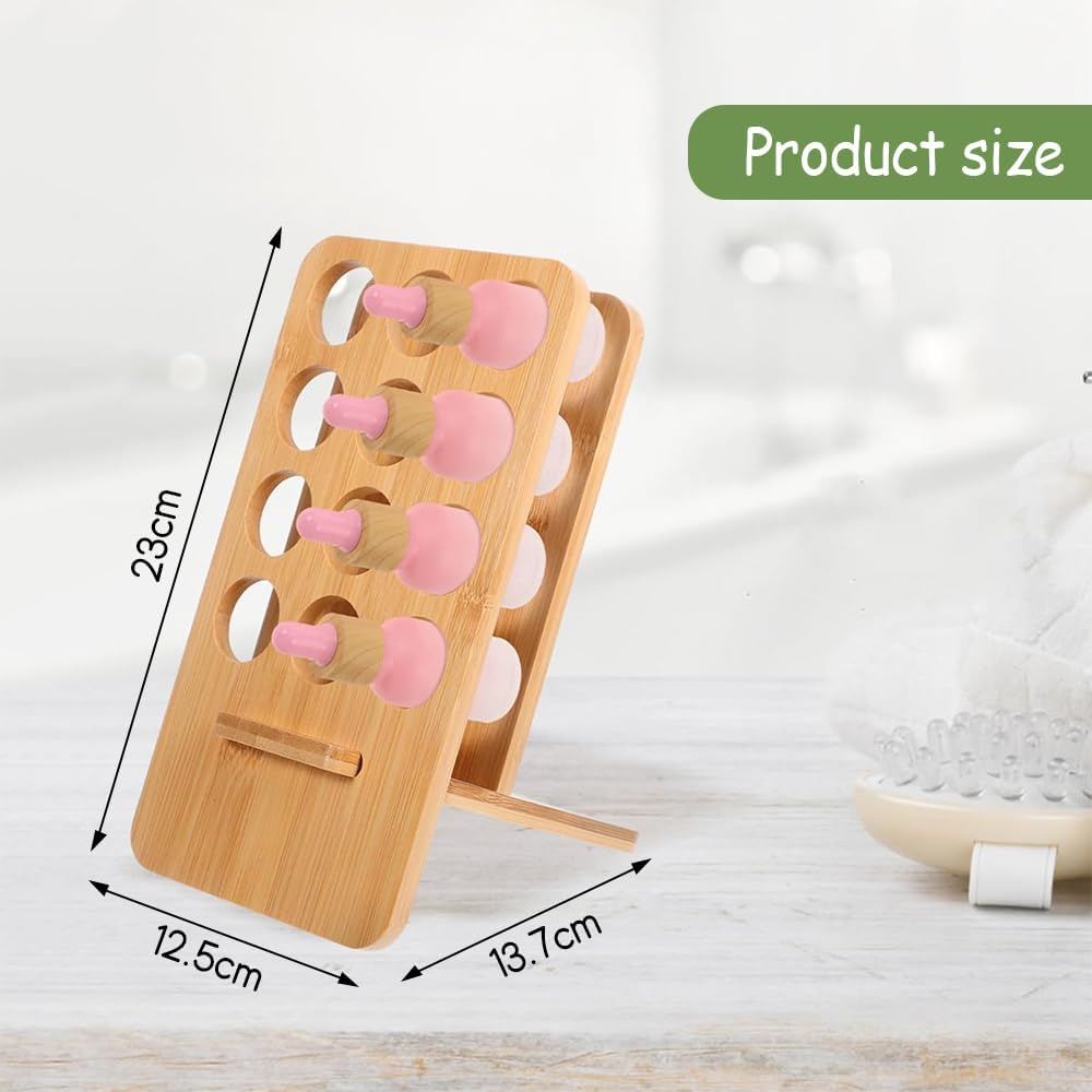 Essential Oil Stand Set of 2,12-Compartment Wooden Essential Oil Storage Rack,With Stable Design,Aromatherapy Display Storage Rack,For Lipsticks,Lip Glosses,Rollerball Perfume image number 1