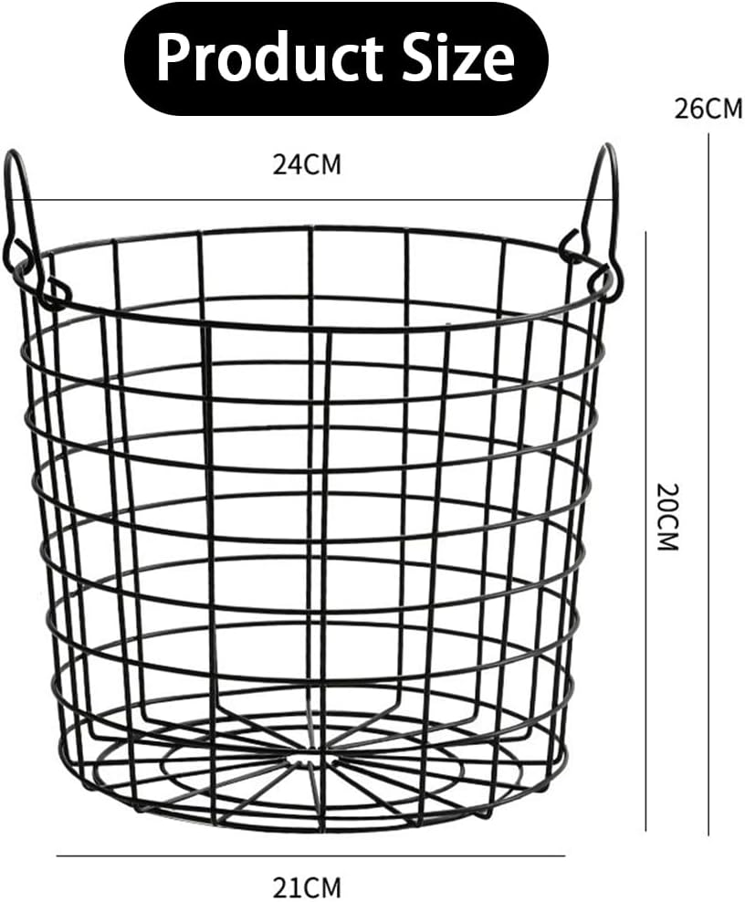 Wire Storage Basket with Handles, Metal Mesh Food Organizer for Kitchen Cabinets, Pantry & Laundry Room, Sturdy Iron Basket for Potato and Onion Storage, Compact Home Desktop Organizer for Sundries image number 6