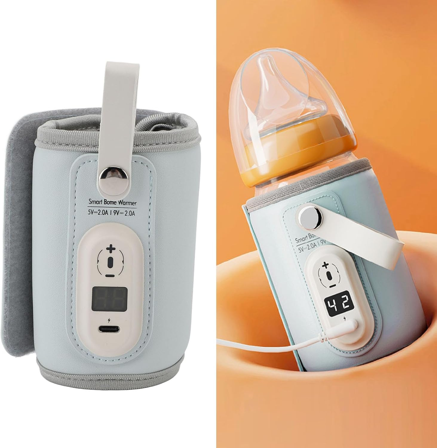 Dpofirs USB Portable Bottle Warmer for Travel, Temp Control, Rapid Warming, Waterless Milk Warming for Comfortable Baby Feeding image number 4