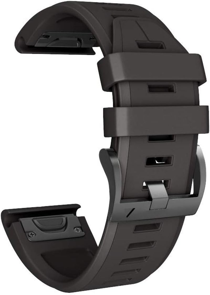 ANCOOL Compatible with Fenix 6/Fenix 7/Fenix 6 Pro/Fenix 7 Pro Bands Soft Silicone Easy Fit 22Mm Watch Bands Replacement for Fenix 5/Fenix 5 Plus/Forerunner 935/945 Smartwatches (Black)
