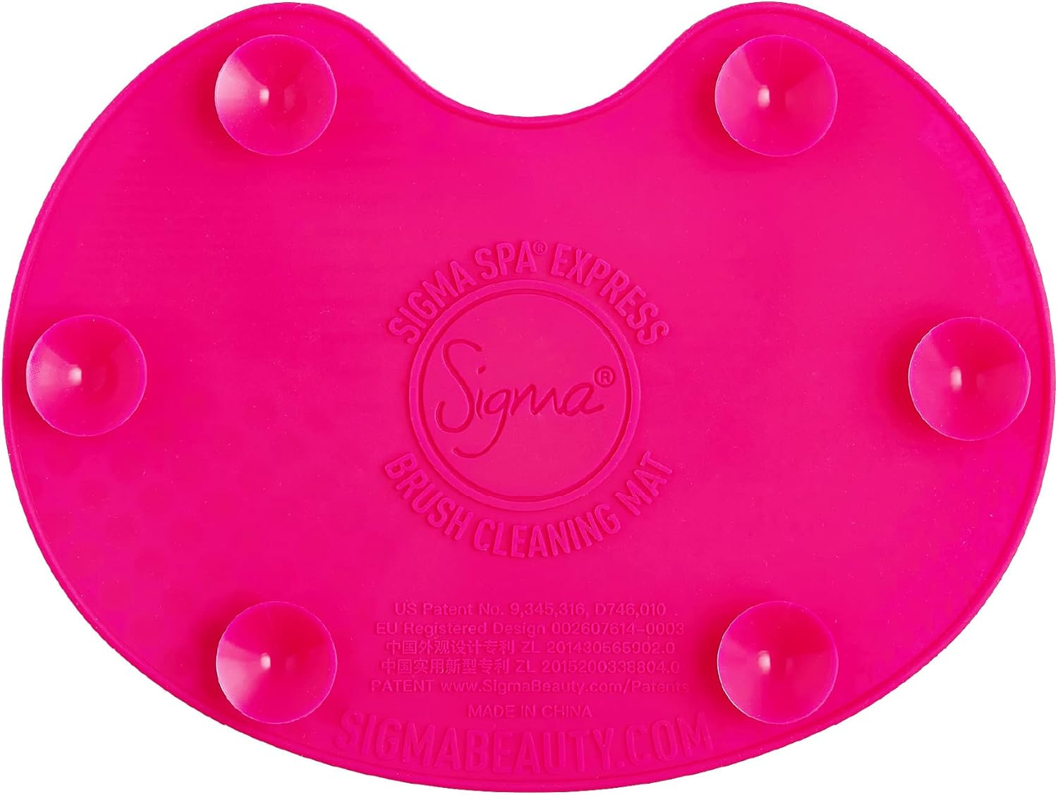 Sigma Beauty Large Makeup Brush Cleaning Mat - Silicone Makeup Brush Cleaning Mat with Suction Cups - 7 Textures for Thorough & Quick Makeup Brush Cleaning - Pink image number 1