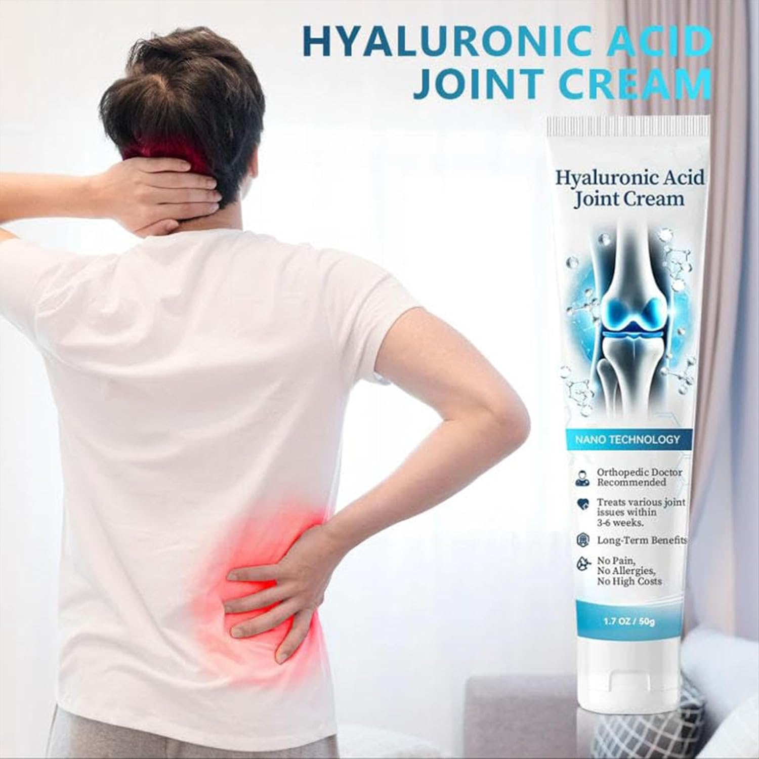 Herbaflex Joint Cream, Hyaluronic Acid Joint Cream, Advanced Fast-Acting Joints Care Gel, Relief for Hands, Foot, Knee (2Pcs) image number 5