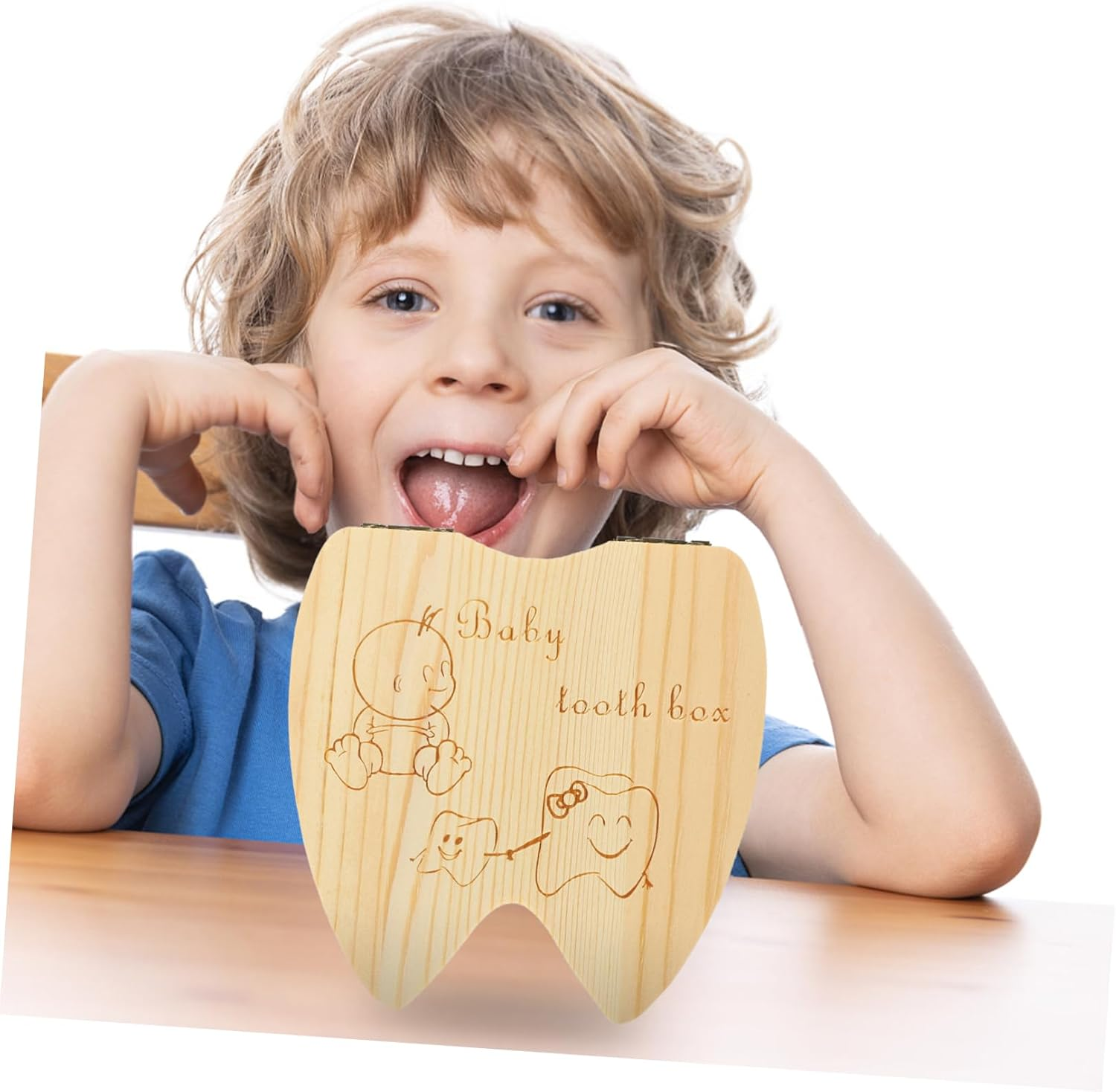 Deciduous Tooth Storage Box Wooden Teeth Keepsake Box for Boys and Girls for Preserving Boy Girl'S Memories image number 4