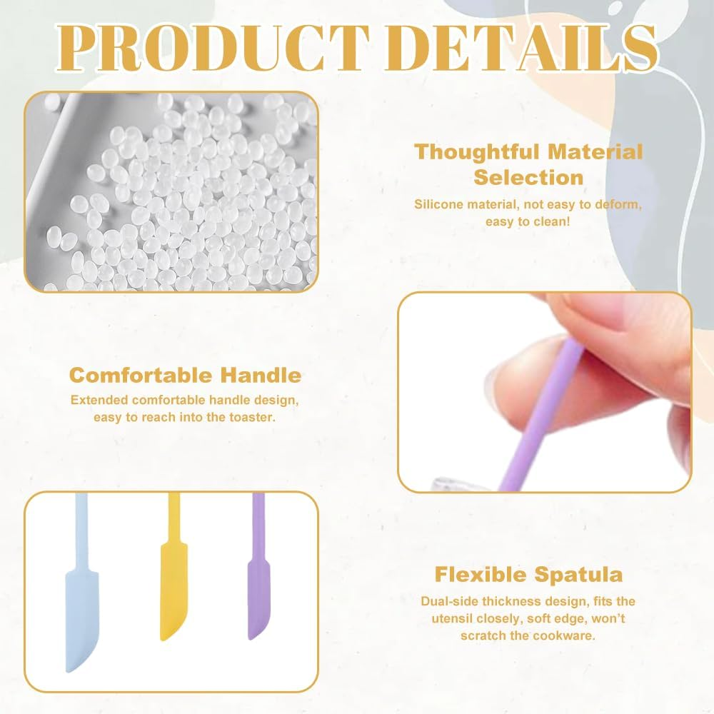 3-Pcs Mini Silicone Spatula Set - Small Skinny Scraper Tool for Jars, Bottles, Makeup & Kitchen - Get Every Last Drop of Lotion, Foundation, Peanut Butter, Jam - Flexible, Dishwasher Safe, Bpa-Free image number 2