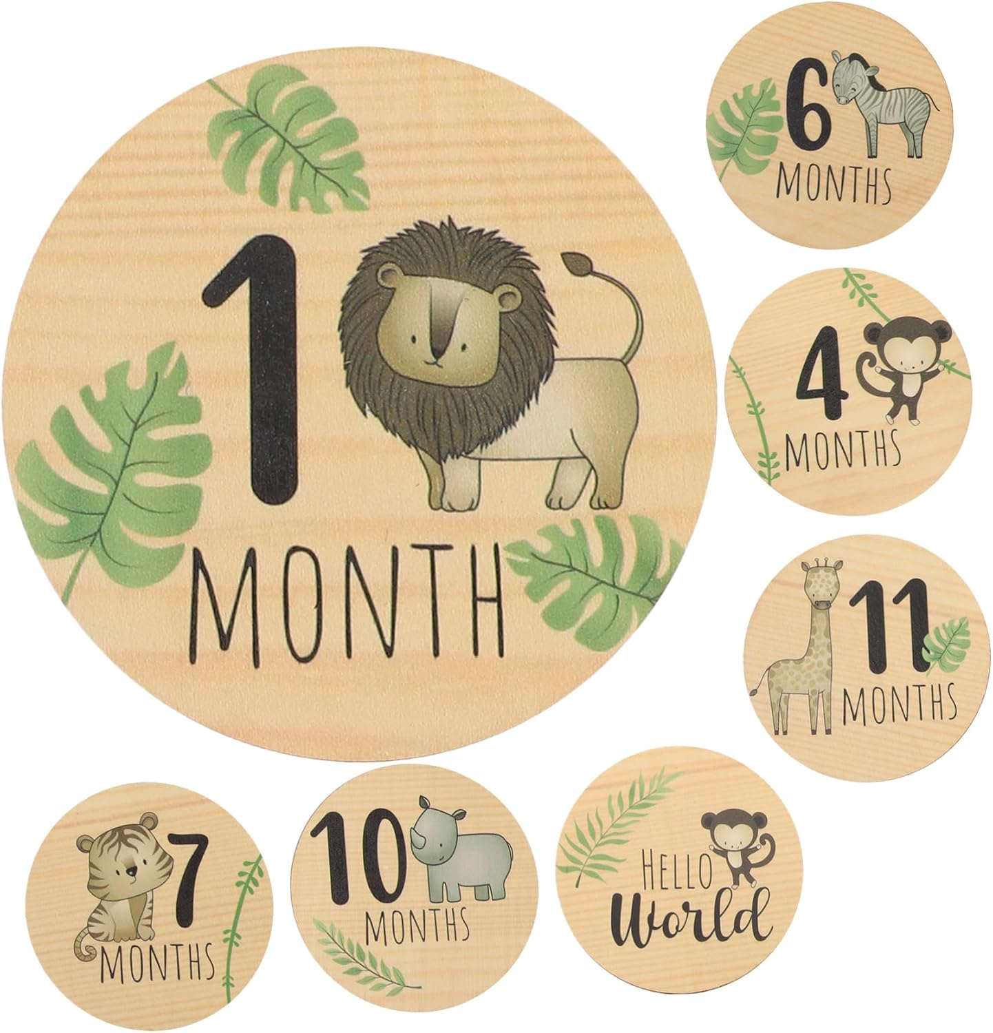 7Pcs Wooden Milestone Signs Newborn Name Birth Announcement Monthly Photo Props Shower Decor image number 1