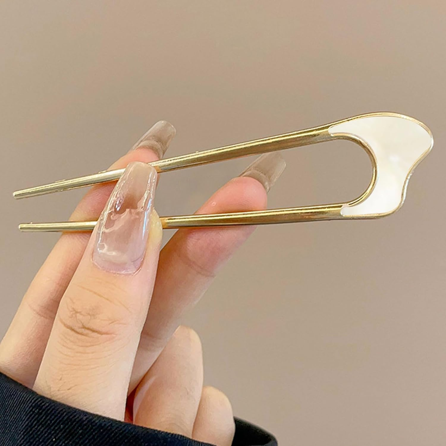 DHWEKU 4 Pieces U-Shaped Hair Pins Hairpin Stick French Style U-Shaped Hair Clips U-Shaped Headdress Hairpins Fork for Women Girls Hair Styling Accessories - 4 Types image number 2