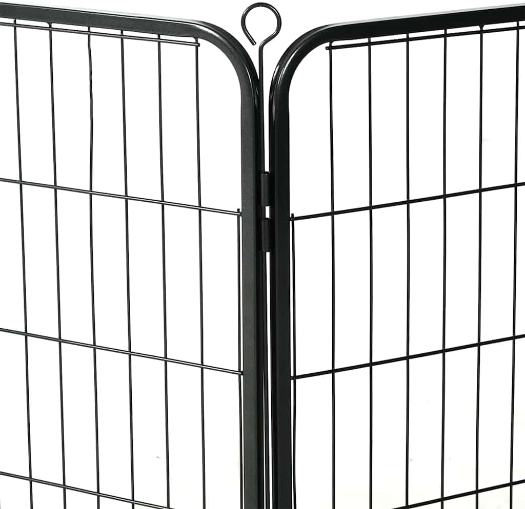 Dog Playpen 8 Panels Steel 80X60 Cm Black Pet Exercise Pen Indoor Outdoor image number 6