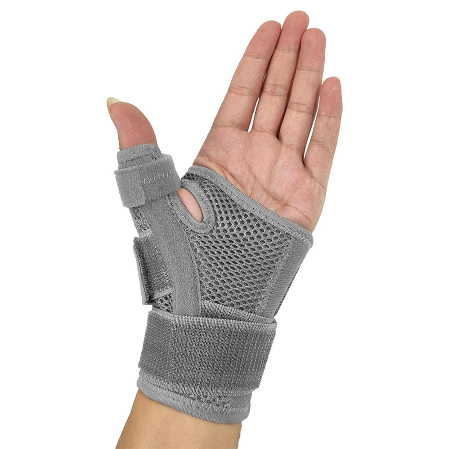 Thumb Spica Brace Support Strap for De Quervains Tendonitis and Arthritis Relief Left Right Hand Adjustable Wrist Splint Premium Quality Universal Fit Grey image number 4