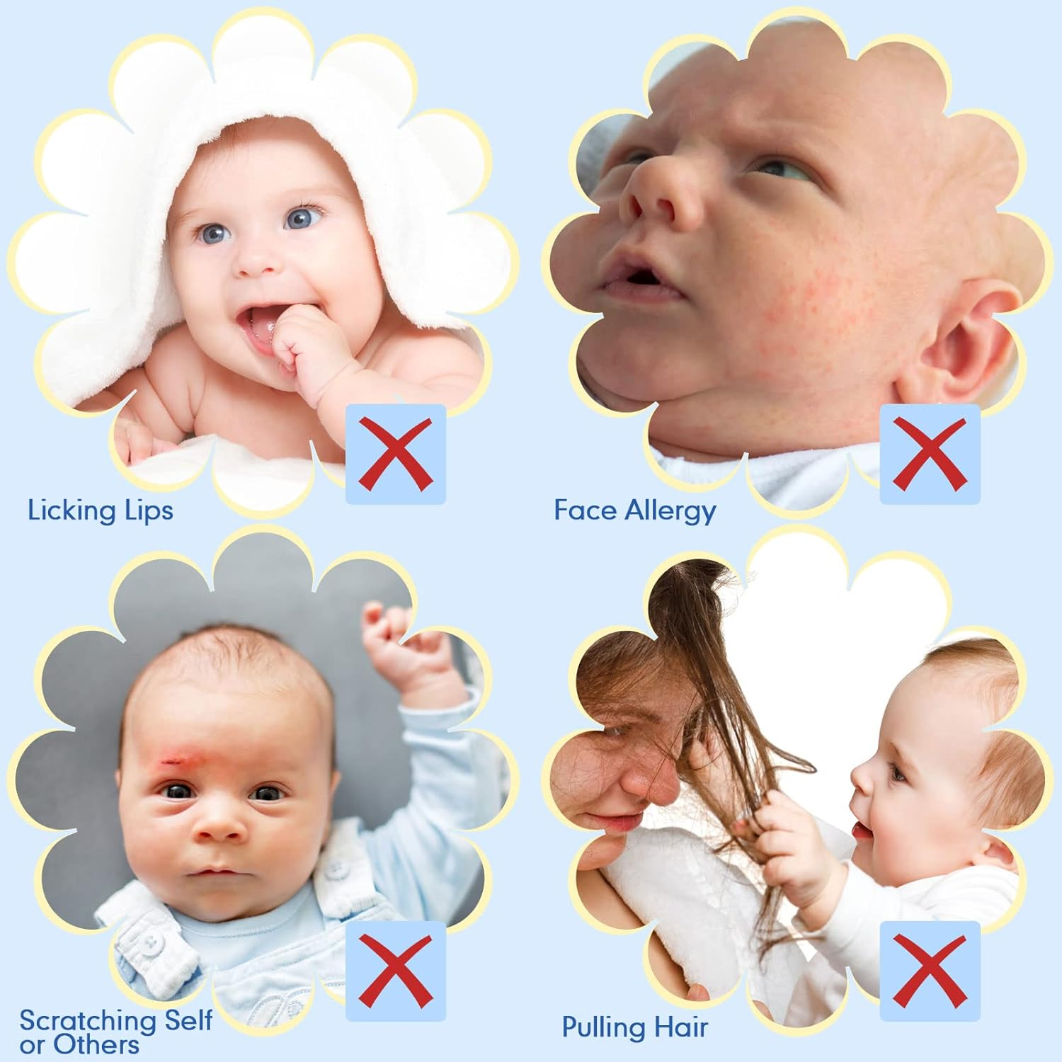 12 Pairs Newborn Baby Mittens Infant Toddler Gloves No Scratch Mittens Gloves for 0-6 Months Baby Boys Girls image number 5