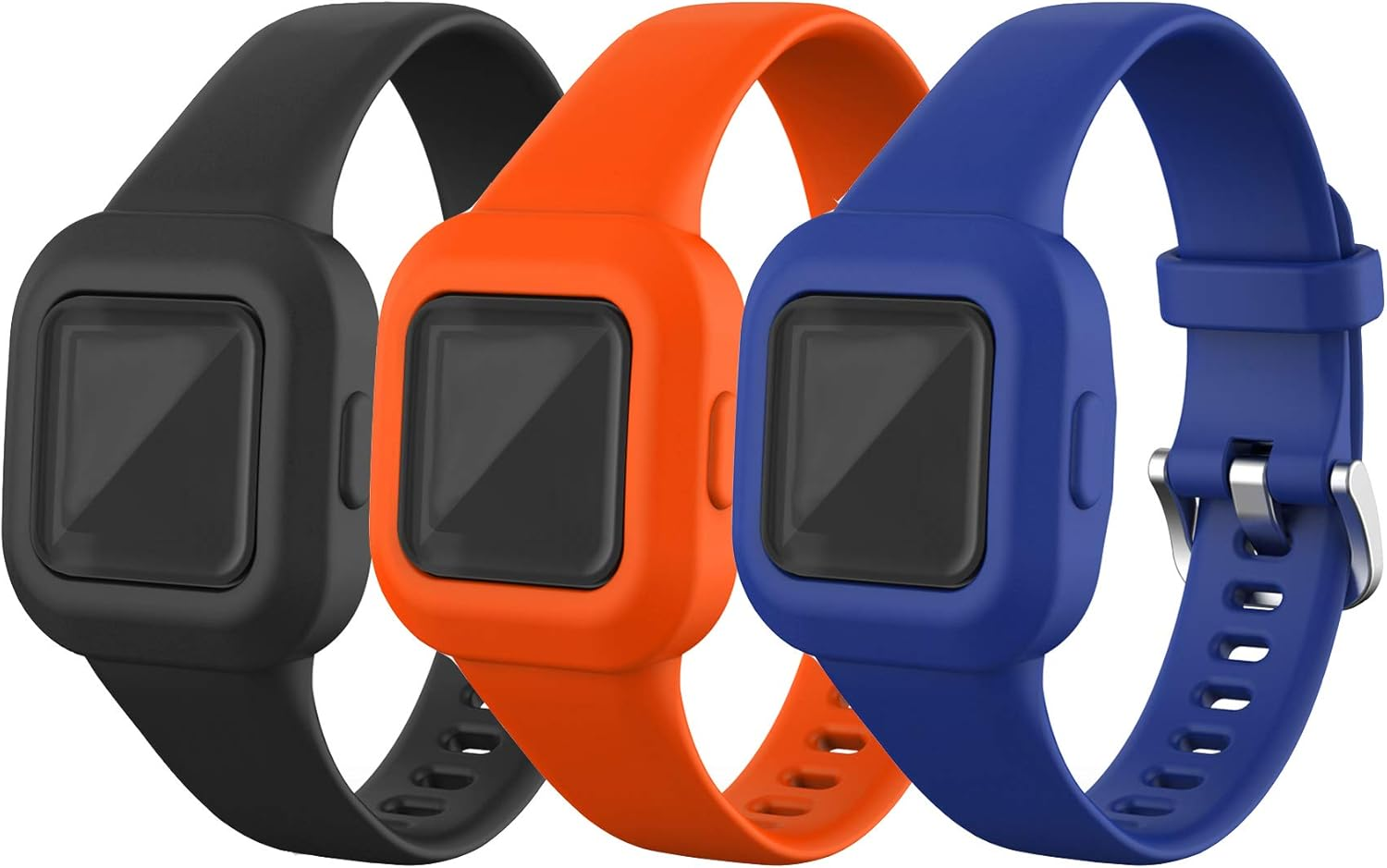 Chofit (3-Pack) Straps Compatible with Garmin Vivofit Jr.3 Strap, Adjustable Replacement Soft Silicone Sport Wristband Band Armbands for Kids 4+ for Vivofit Jr.3 Fitness Tracker