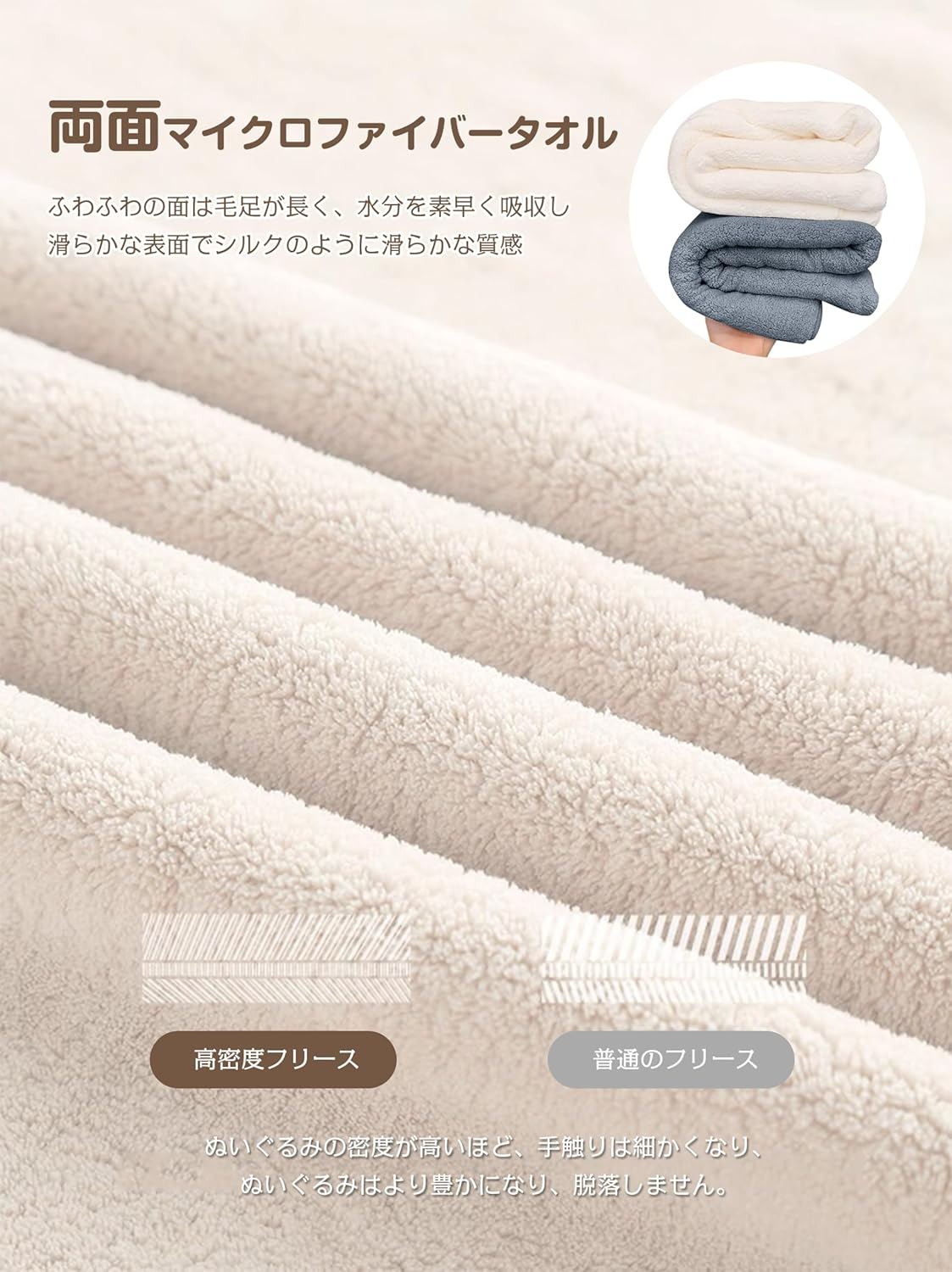 AYO Hair Drying Towels, Set of 5, 5 Colors, 15.7 X 39.4 Inches (40 X 100 Cm), Absorbent, 3X Microfiber, Absorbent, Quick Drying, Solid, Fluffy, Smooth, Quick Drying, Durable, Low Puffing, Easy To image number 5