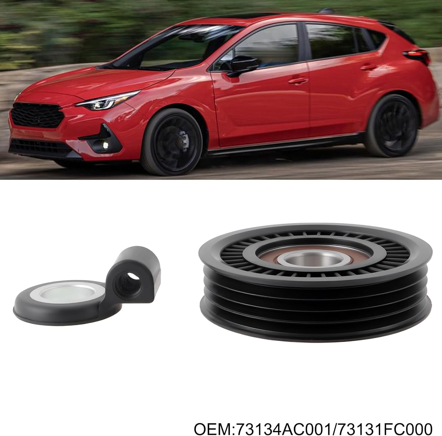1Pc Air Conditioner Belt Tensioner Pulley with Adjuster 73134AC001 73131FC000 Compatible with Subaru Impreza 1996-2007