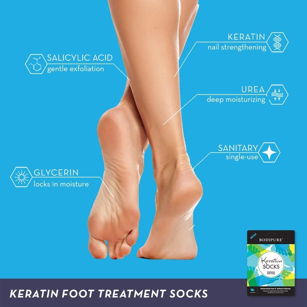 4 Pack Keratin Socks Premium Foot Mask by Bodipure image number 4