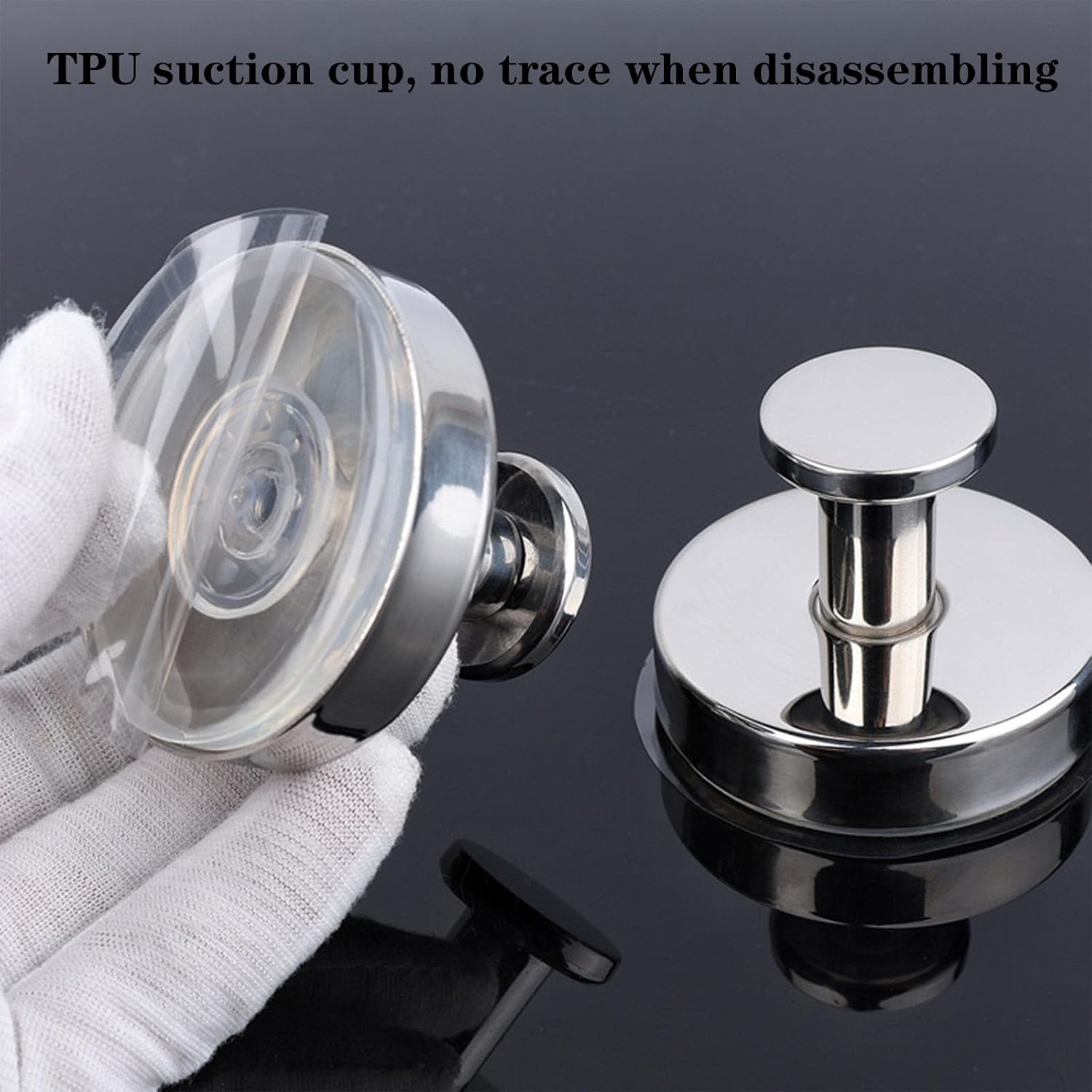 No-Drill Suction Hooks, 2024 Upgraded Stainless Steel Waterproof Hooks for Bathroom, Shower, Kitchen, and Mirrors, Heavy Duty Towel Holders(Multipack, Matte Black) image number 6