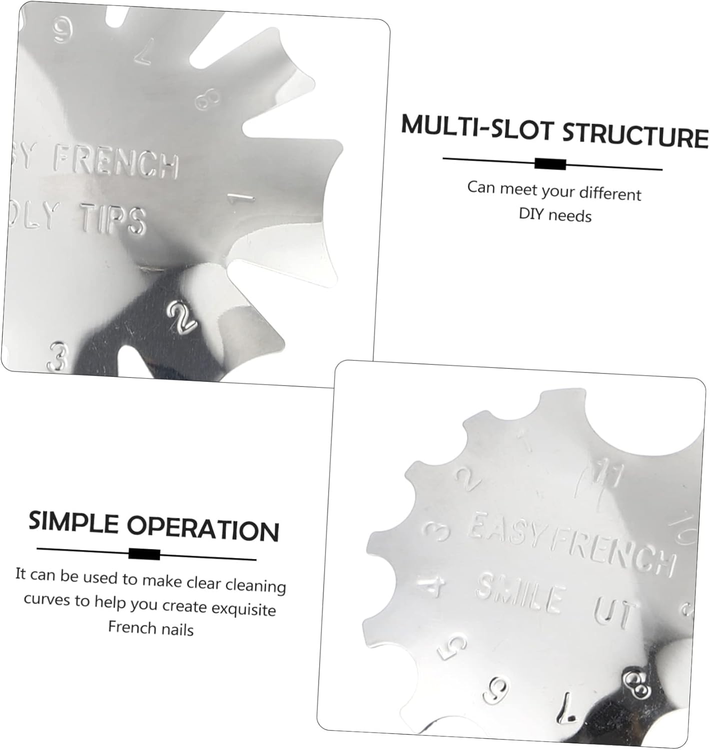 Baluue 3Pcs Nail Art Stencil for Professional Manicure Precision Trimmer for French Tips Easy to Use and Clean Design for Nail Shapes image number 2