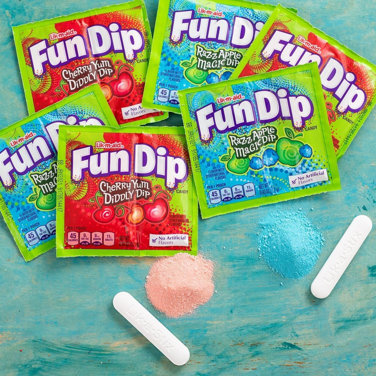 Fun Dip Razzapple Magic and Cherry Yum Diddly, 0.43 Ounce, Pack of 48 image number 4