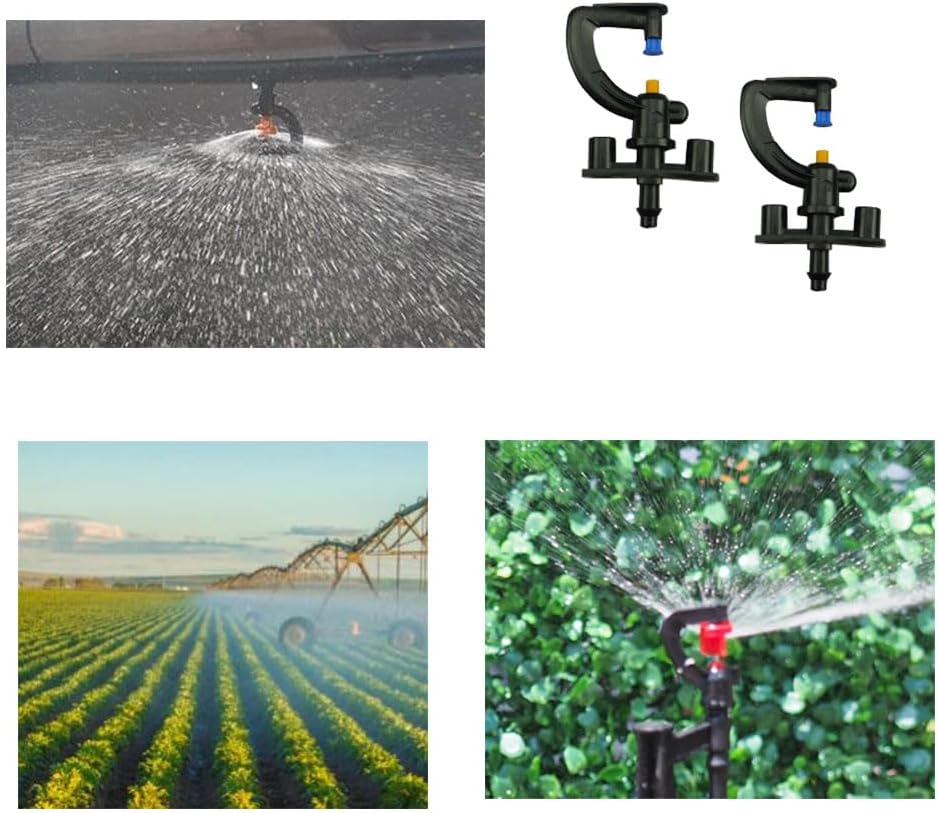 10 Pcs Micro Rotating Sprinkler Micro Nozzle Sprinkler Plant Irrigation Atomising Drip System Micro Rotor Sprinkler for Greenhouse(G-Type Micro Rotating Sprinkler) image number 1