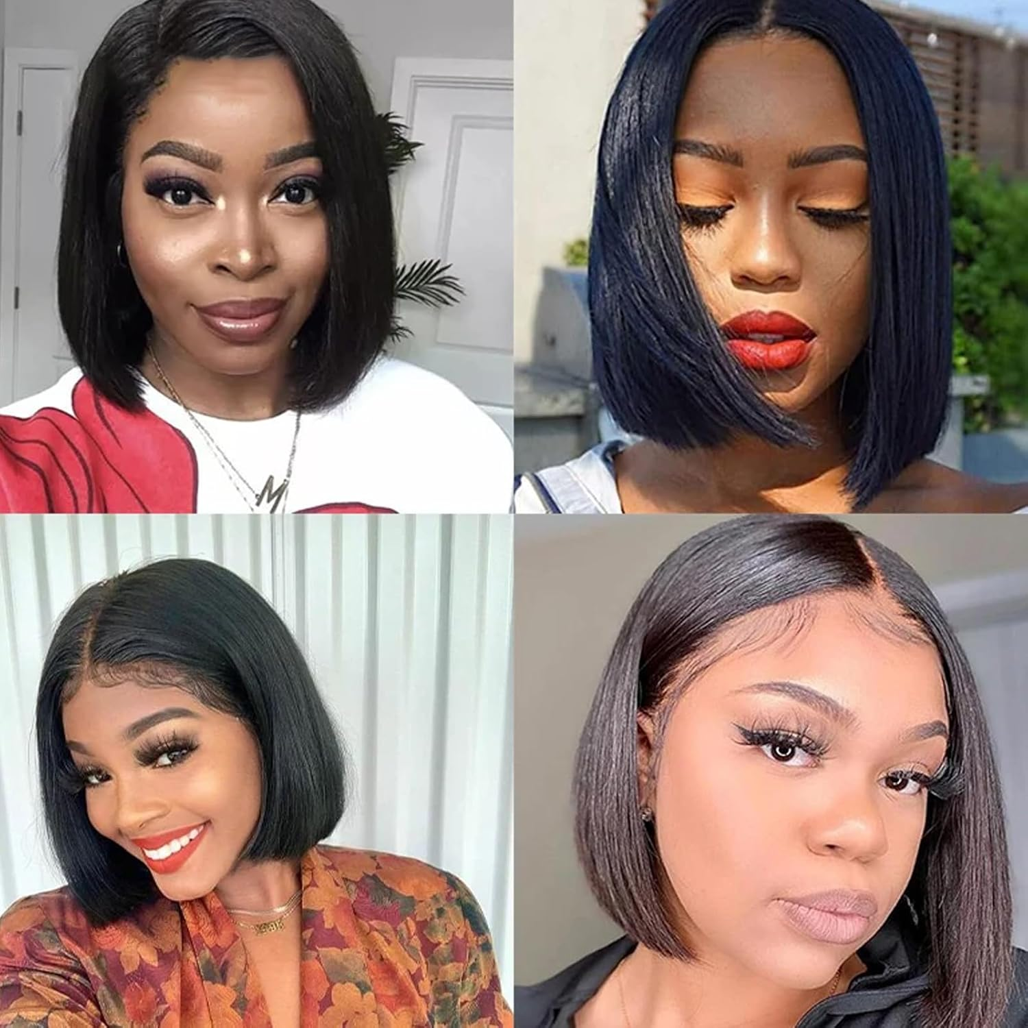 Bob Wig Wig, Women'S Short Bob Wig, Straight Short Wigs, 12 Inch Short Wigs with Side Parting Fringe, High Temperature Silk Wig, for Daily Wear by Women