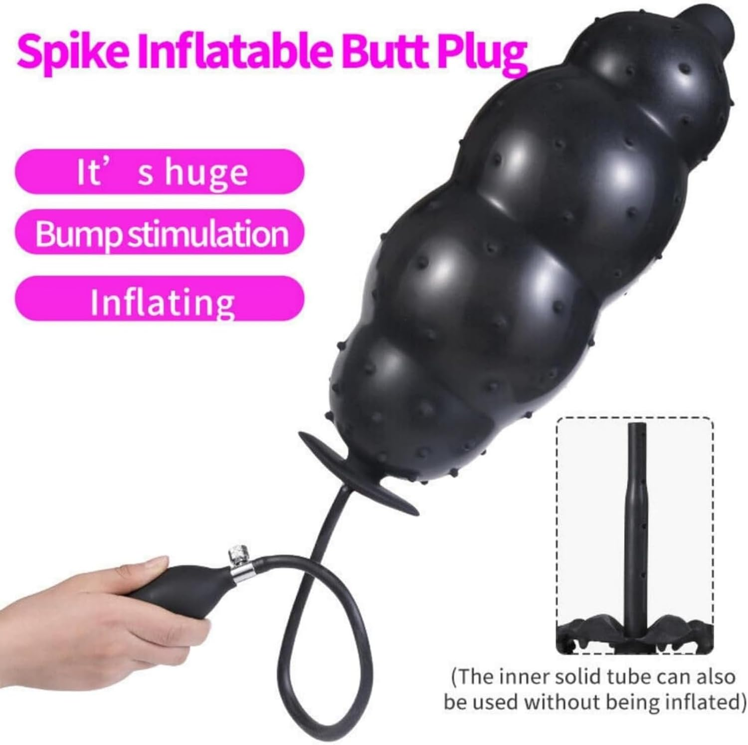 Silicone Inflatable Male Anal Plug Extra Large Inflatable Barbed Anal Beads Butt Plug Dildo Huge Men Women Sex Toy