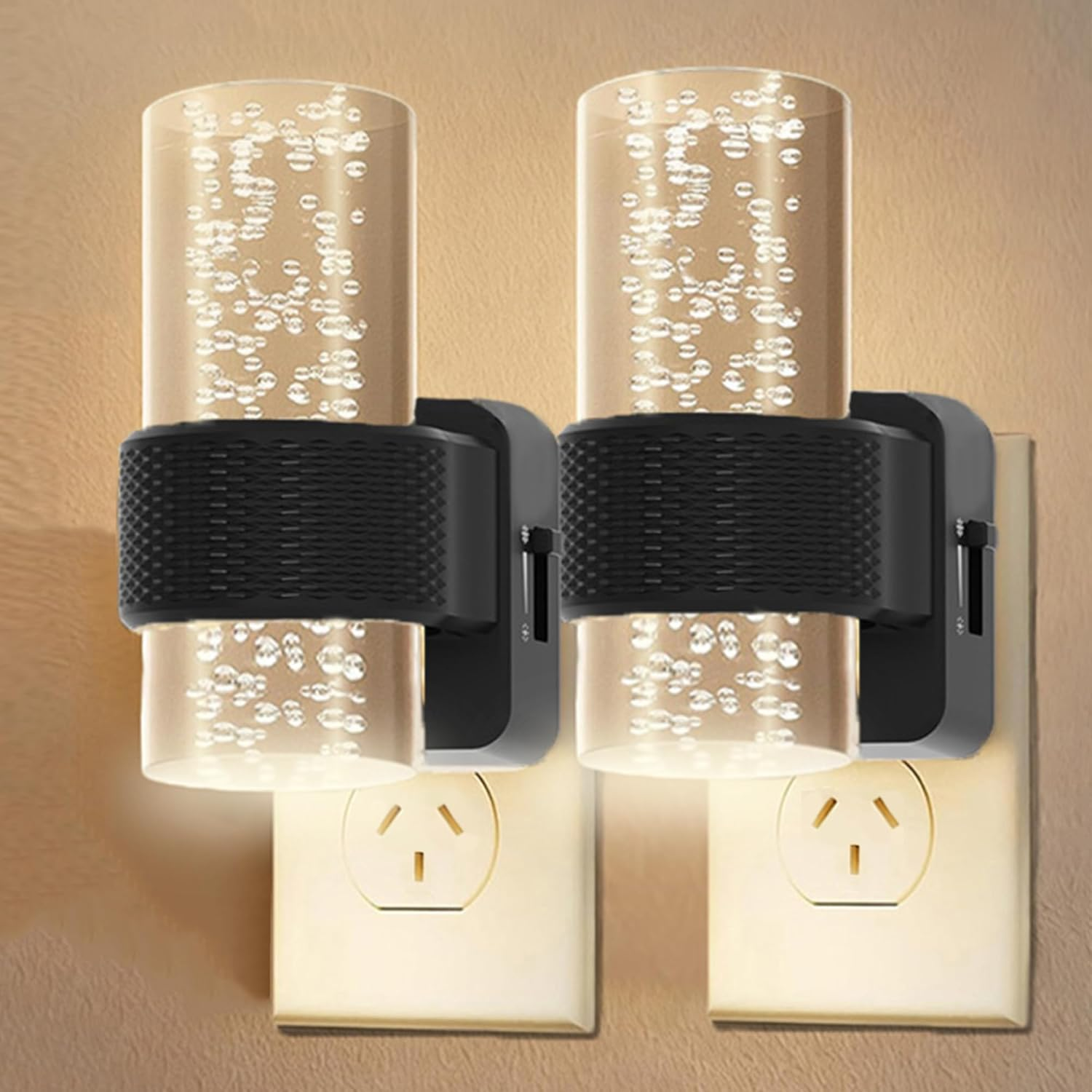 2 Pack Dimmable Night Lights with Auto Dusk-To-Dawn Sensor, 3000K Soft Warm LED Plug-In, 0-100LM Adjustable Brightness, Eye-Friendly for Bedroom, Hallway, Kitchen, and Stairs, AU Plug image number 6