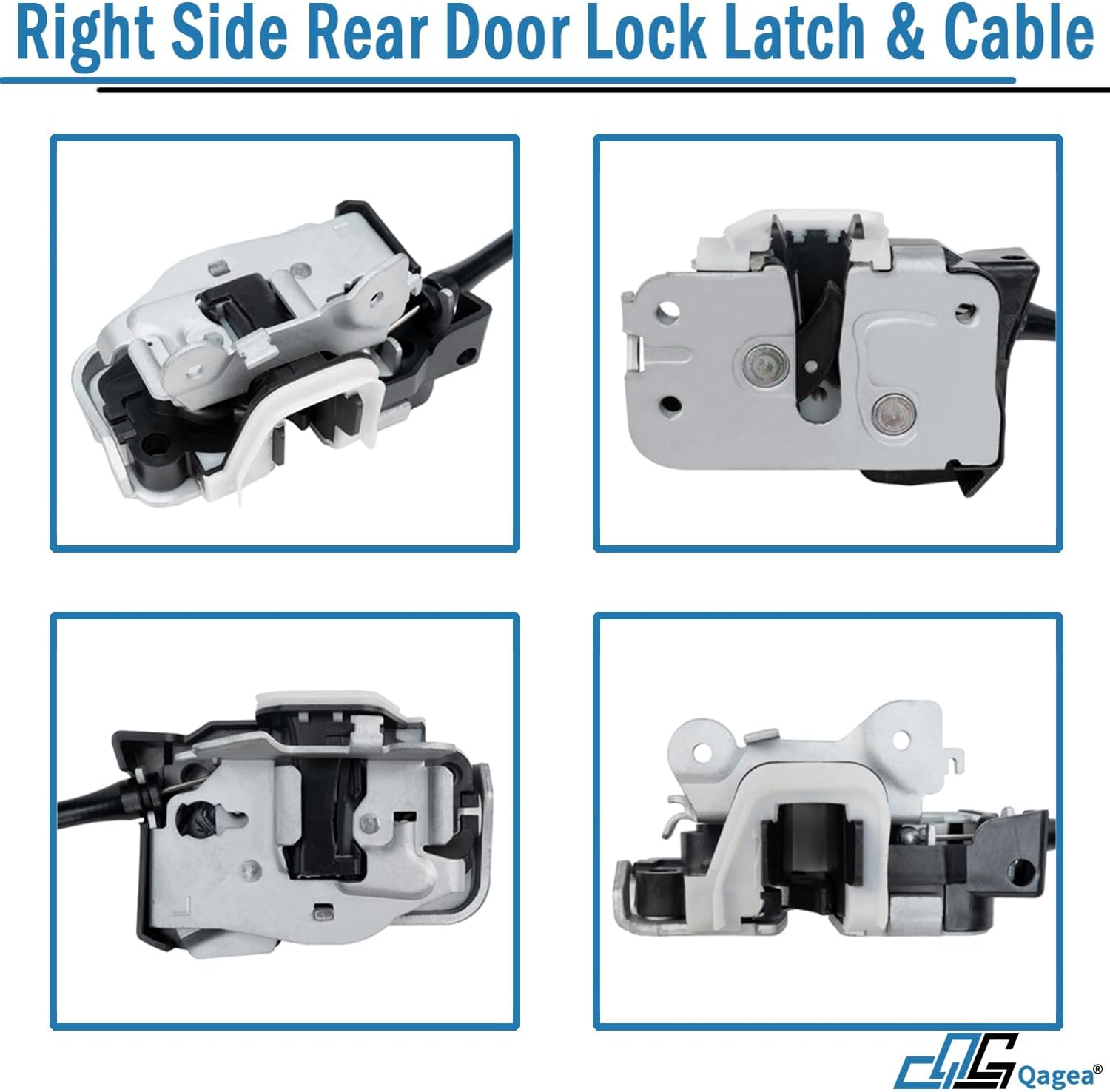Rear Door Lock Latch & Cable - Right Passenger Side - Replacement for 1999-2007 Ford F250 F350 F450 F550 Super Duty, Upper and Lower Locking Latches Assembly Replaces# 6C3Z-28264A00-A 6C3Z28264A00A image number 5