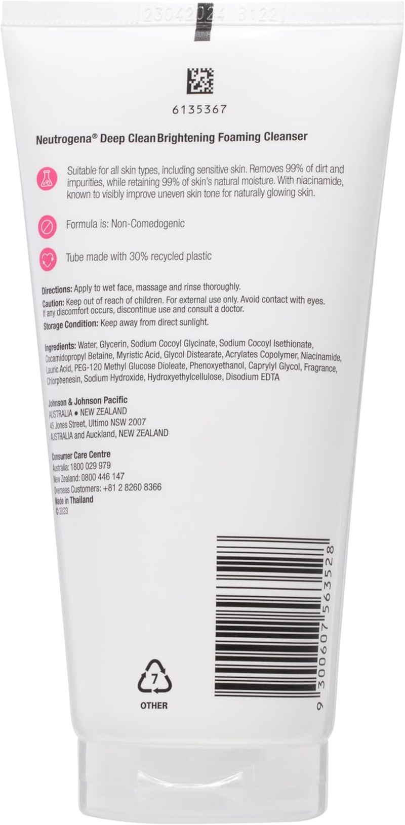 Neutrogena Deep Clean Brightening Foaming Cleanser 150 G image number 3