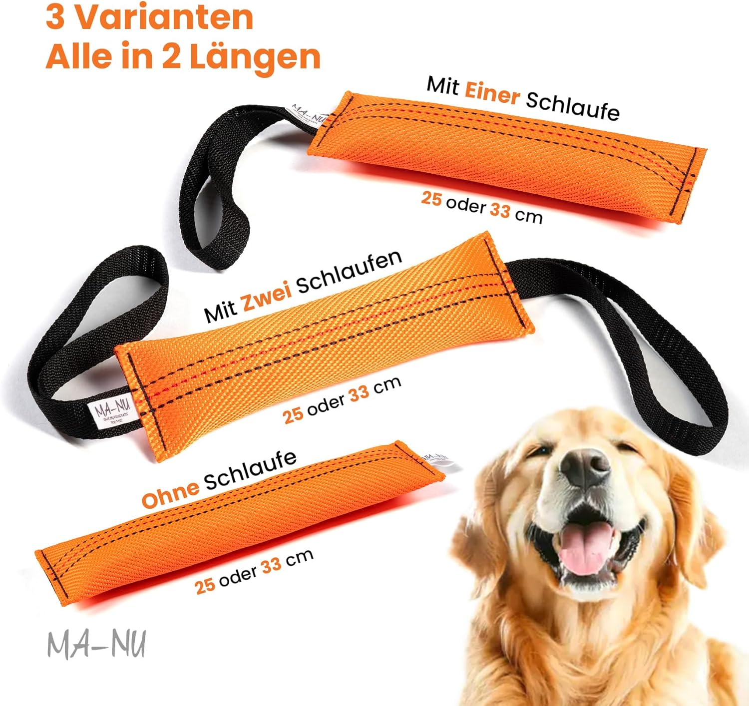 MA-NU Interactive Dog Toy, Heavy Duty Training Toy Designed for Fetch and Tug of War Practice with One Loop (33Cm) image number 4