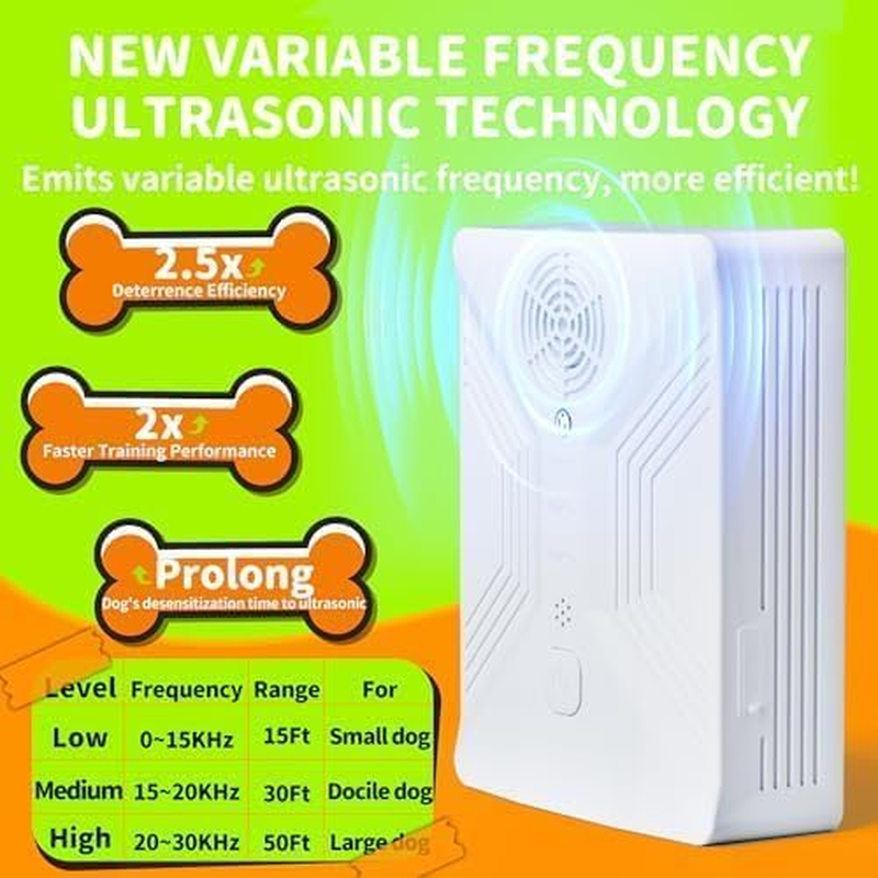 Anti Barking Device, Ultrasonic Dog Barking Control Devices up to 50 Ft Range with 3 Modes, Rechargeable Dog Barking Silencer (White-1) image number 4