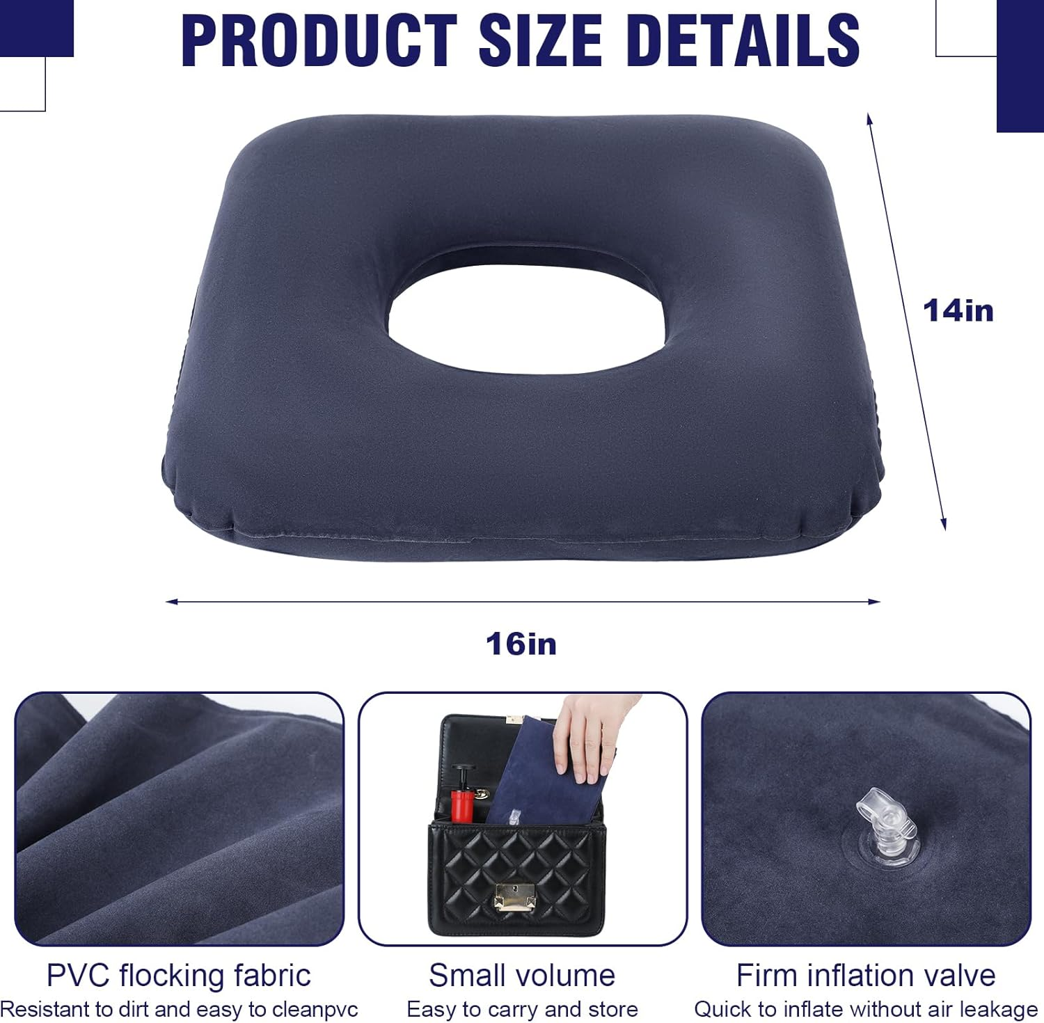 Tinideya 4 Pcs Donut Cushion Inflatable Donut Pillow Inflatable Portable anti Bedsore Seat Pillow Donut Pillow Cushion with 2 Air Pump for after Tailbone Hemorrhoids Pregnancy Surgery