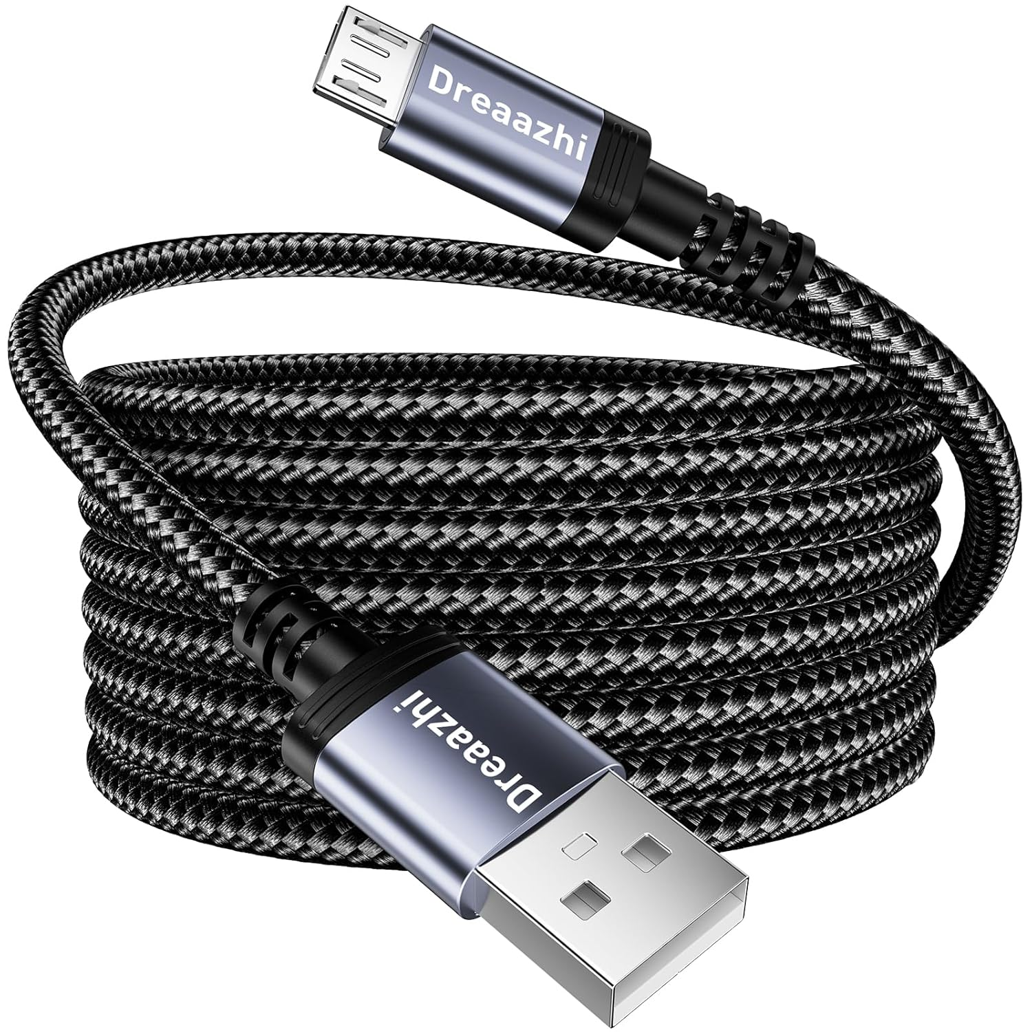 Dreaazhi Long Micro USB Cable 5M,Android Charging Cable, Micro Charging Cable Braided Compatible with PS4 Controller,Samsung Galaxy J7,S7,S6,Kindle Fire,Fire HD Tablet,Htc,Lg,Motorola Etc image number 2