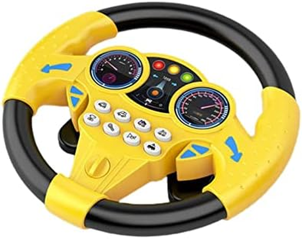 Steering Wheel Toy, Kids Driving Simulator Toy, Musical Funny Interactive Electric Learning Wheel Toy for Interaction, Role Play, Blue (Blue)