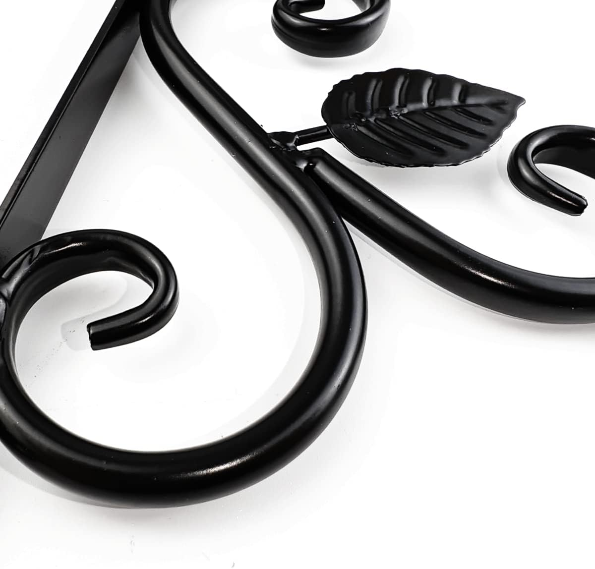 NSBELL Plants Hangers Outdoor Indoor Decor, Wall Hooks for Hanging Plant Bracket, Plant Hooks for Bird Feeder, Wind Chime, Lights, Lanterns (Black-2Pcs)