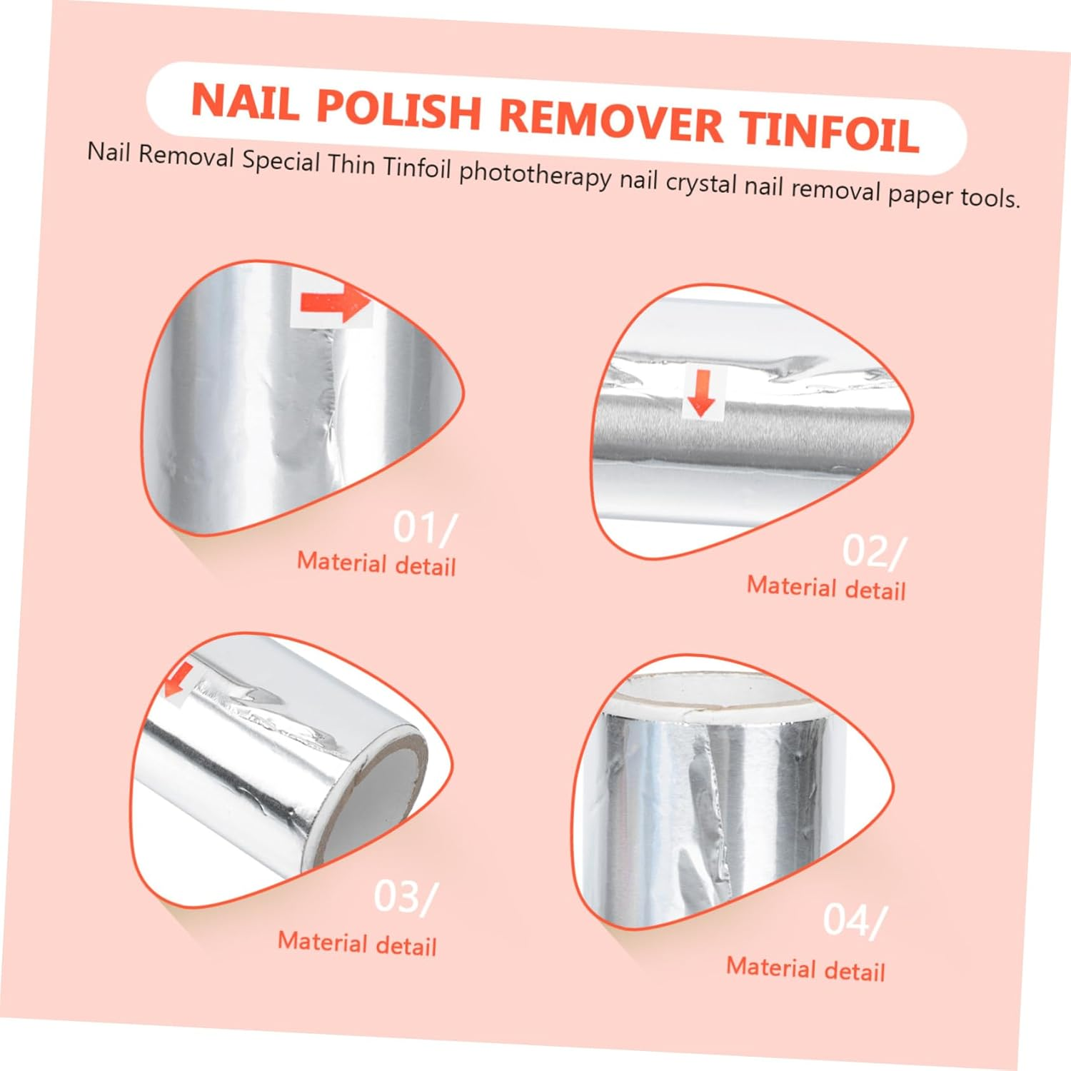 BATHVEVE 3Rolls Nail Foil Remover Wraps Nail Scraping Tool for Easy Polish Removal Safe and Practical Manicure Accessories for Home Use