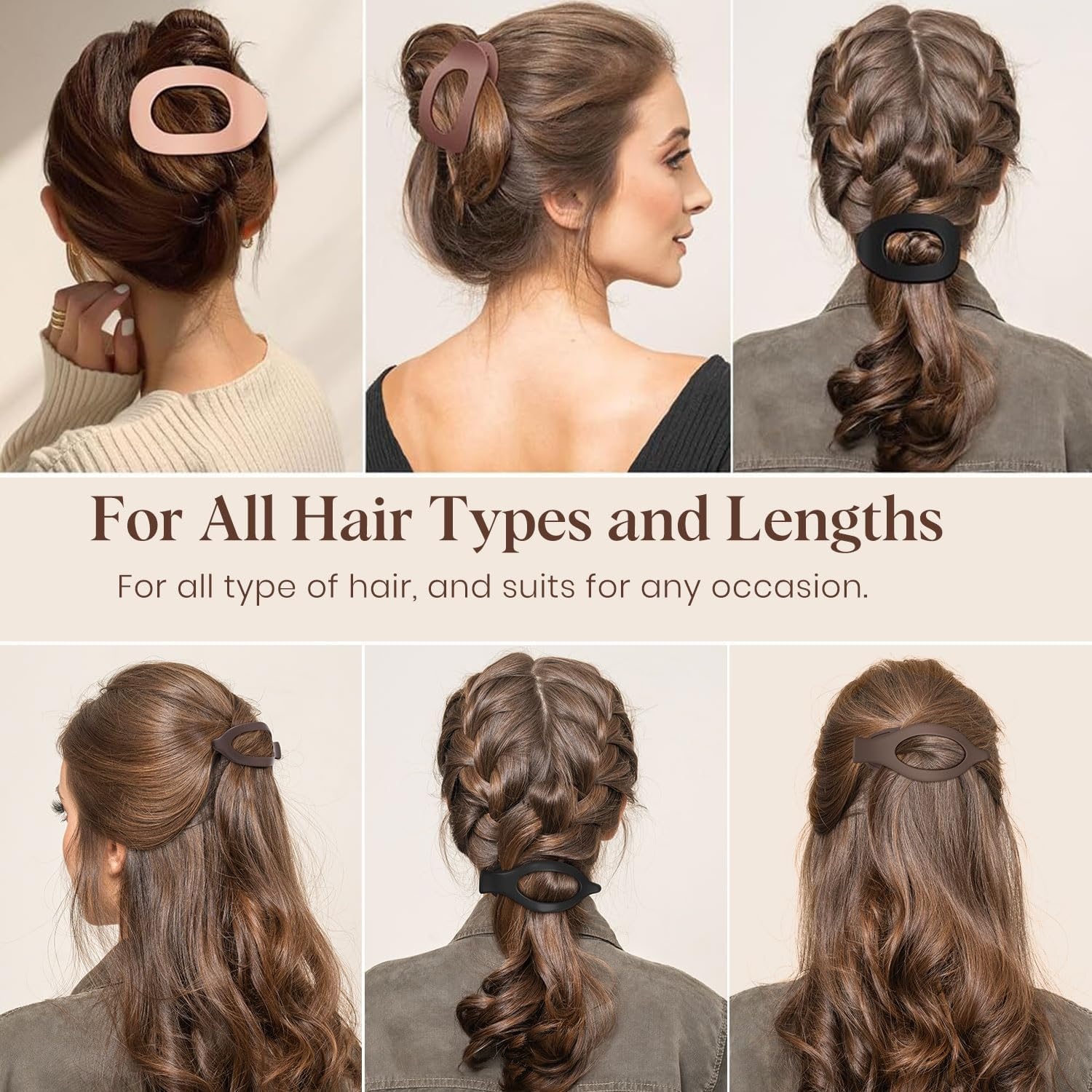 Women'S Hair Clip, Pack of 8, Flat Hair Clip, Claw Clip, Strong Hold & Non-Slip, Large Flat Claw Clip, Hair Clip for Inserting for Thick and Thin Hair image number 5