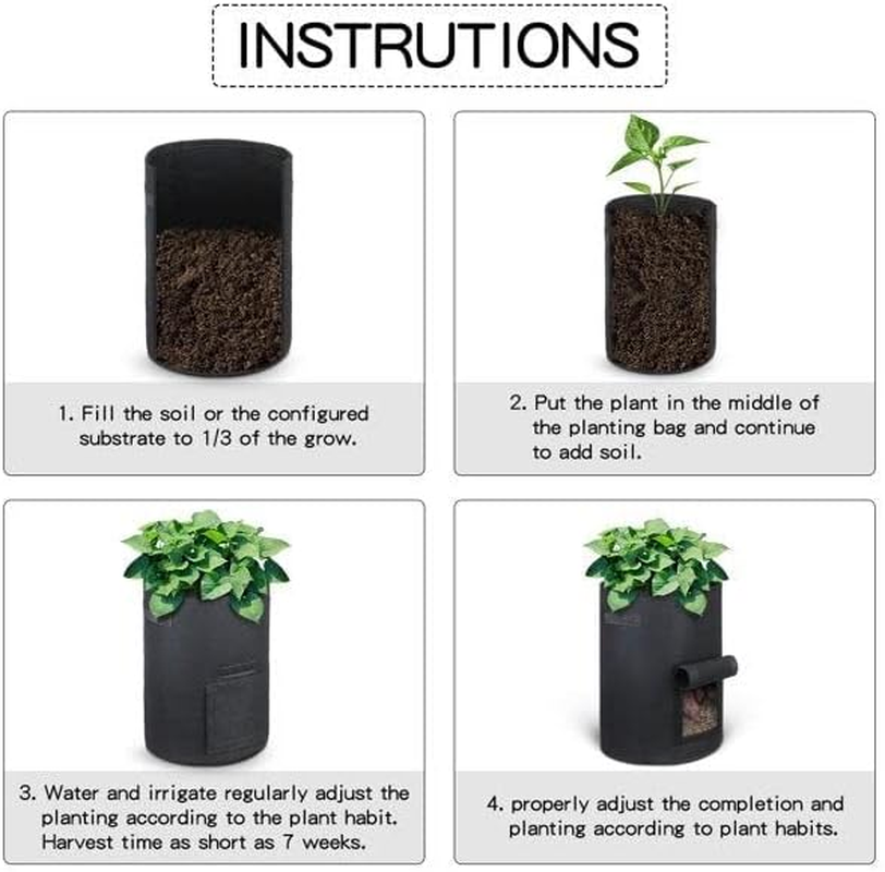 AIMALL 7/10 Gallon Potato Grow Planter Container Bag Pouch Root Plant Growing Pot Side Window - Root Vegetable Growing Pouch for Garden & Patio image number 2