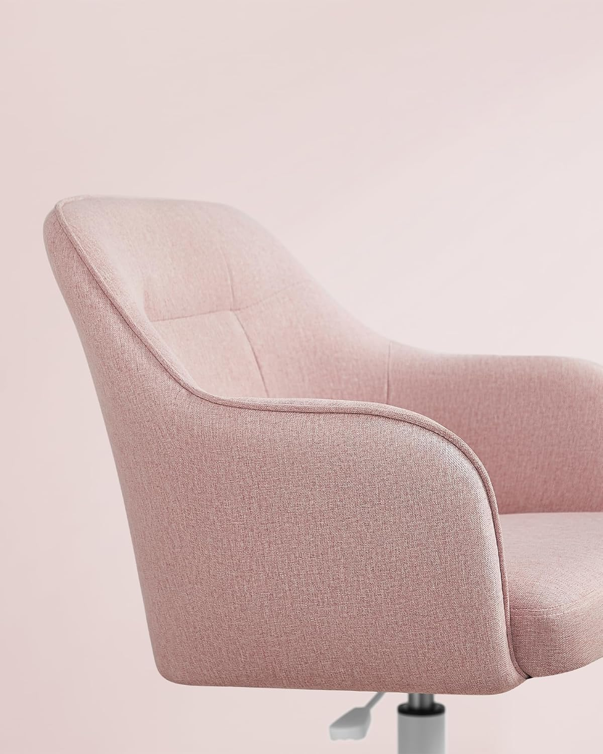 Songmics OBG019P01 Home Office Swivel Chair Office Chair Height Adjustable up to 110 Kg Breathable Fabric for Study Bedroom Pink image number 6