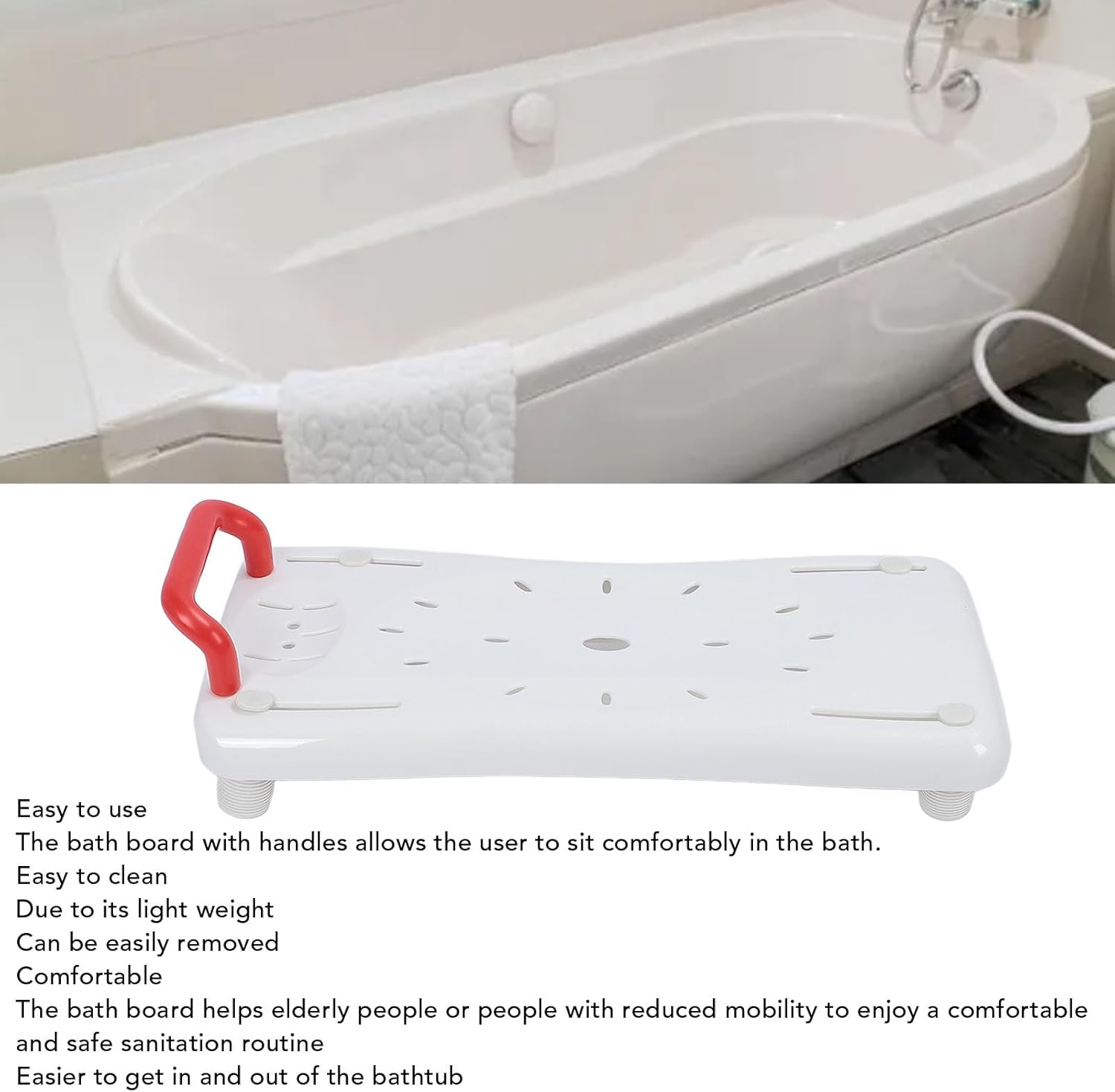 Jiawu Bathtub Shower Board, Bathtub Bench with Handle, Tub Benches for Bathtubs, Tub Transfer Bench, Bath Transfer Benches for Bathtub, Portable Shower Bench for Elderly Disabled image number 6