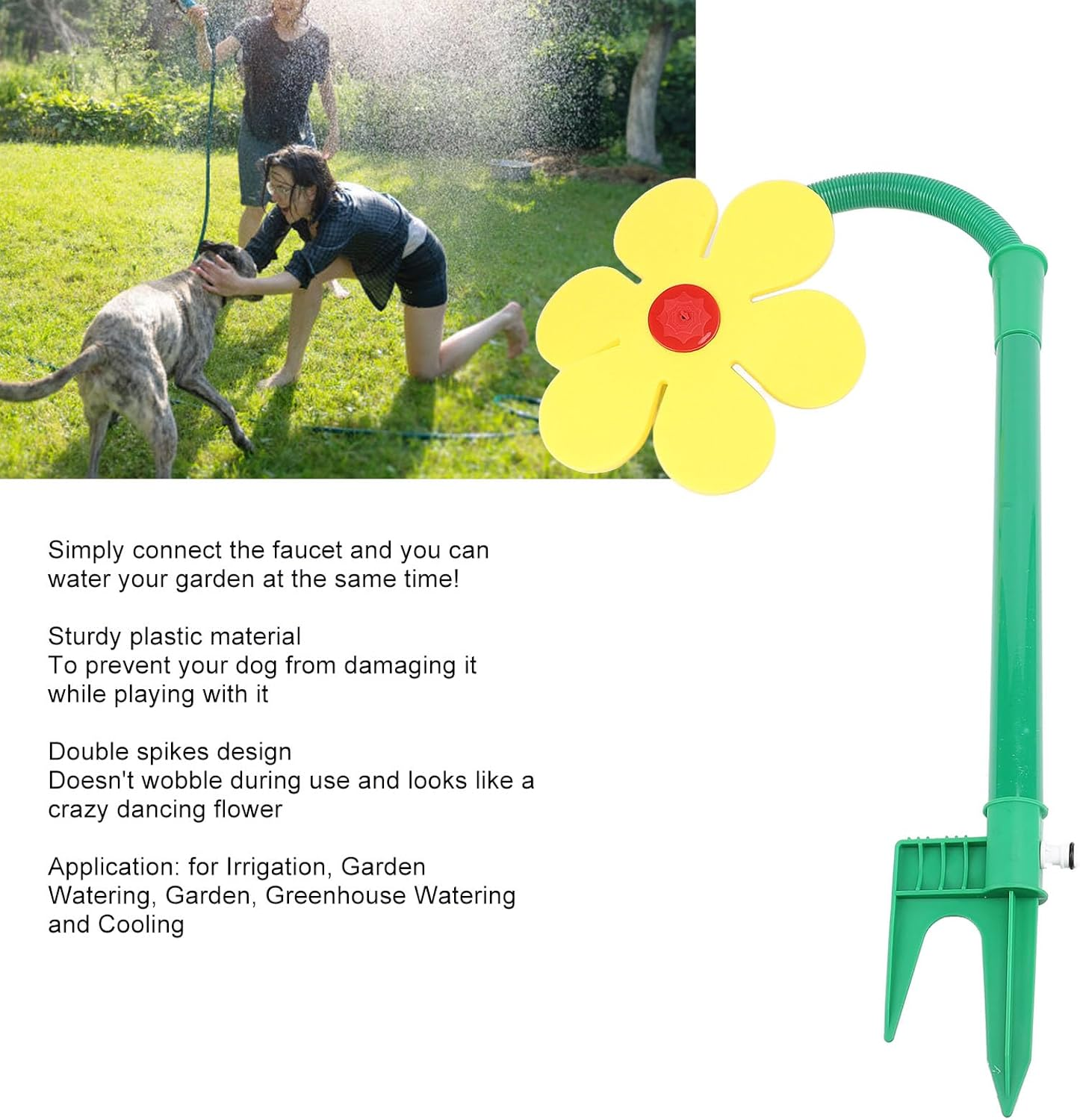Crazy Daisy Sprinkler, Plastic Garden Sprinkler Dancing Flower Sprinklers, Flower Water Sprinkler, Children Sprinkler Toy for Yard Watering Dogs Kids Playing image number 5