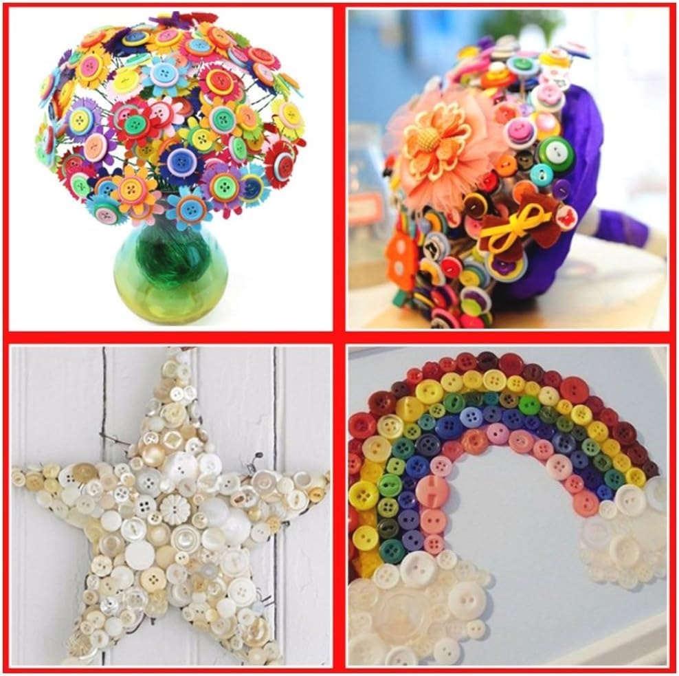 500-700 PCS Assorted Mixed Colour Resin Buttons 2 and 4 Holes round Craft for Sewing DIY Crafts Manual Button Painting,Diy Handmade Ornament image number 4