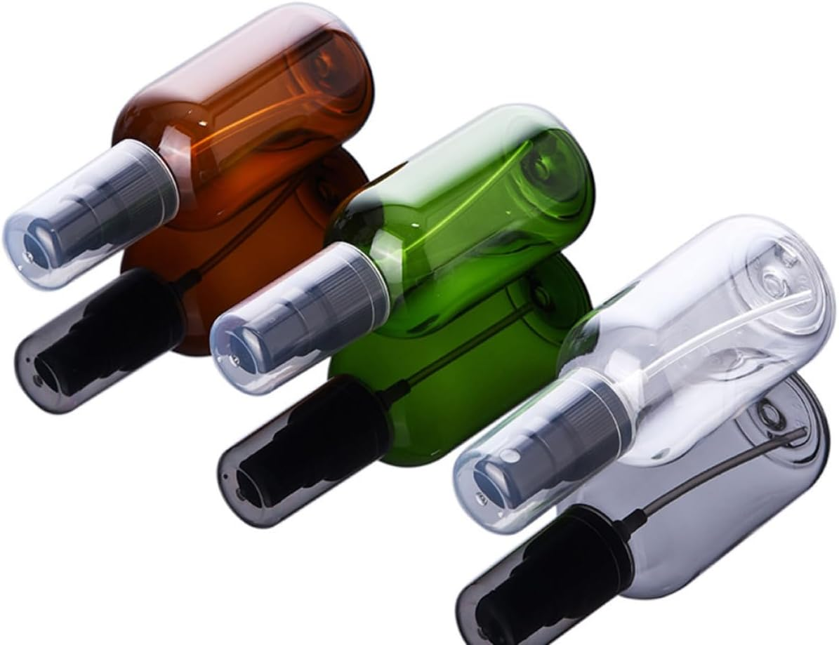GAROZATION 5 Pcs 50Ml Refillable Small Spray Bottles with Black Full-Cover Pump, Semi- Light Brown Pet Cosmetic Sprayers for Travel and Indoor Use image number 2