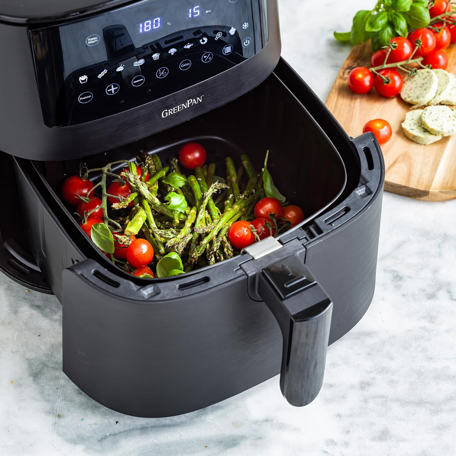 Greenpan Bistro XL Airfryer, Healthy Ceramic Non-Stick Coating, 7.2L Basket, 4 Cooking Modes, 11 One-Touch Presets