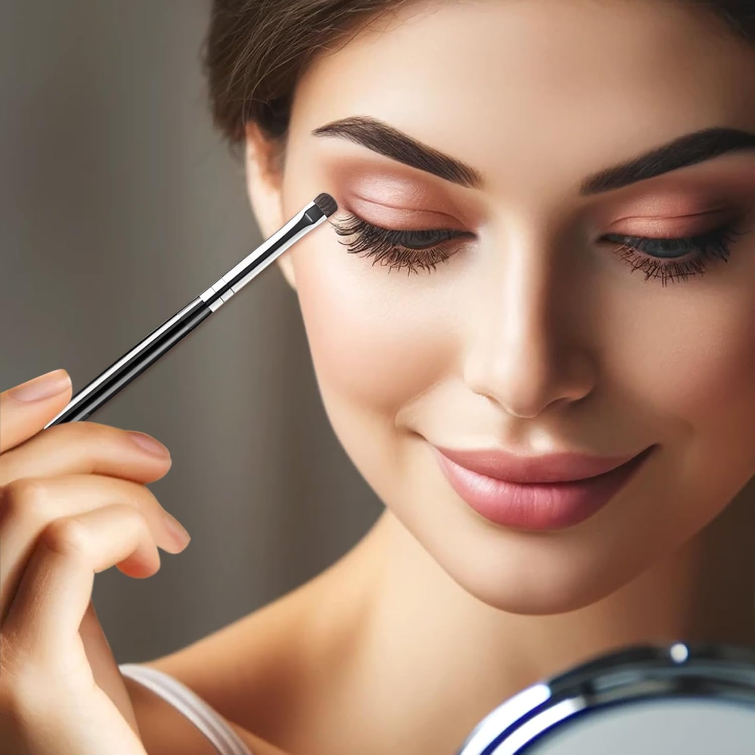 4-Pcs Mini Smudge Brush for Eyeliner,Eyeshadow Brushes,Eyeliner Brush for Eye Liner Blending, Highlighting Brush,Concealer Brush, Natural Bristles Pony Hair Eye Makeup Brush Sets image number 6