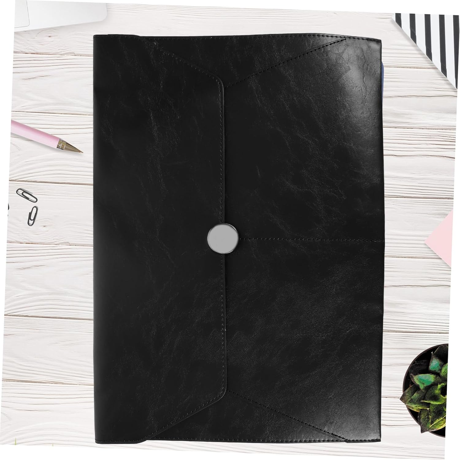 COOPHYA Large Capacity Leather Document Folder File Organizer Bag for Travel and Office Storage image number 1