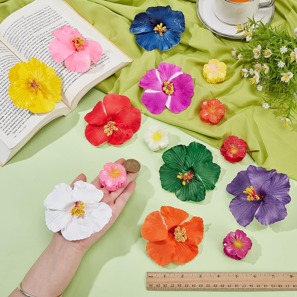 WADORN 15 Style Hawaii Flower Hair Clips for Women Artificial Hibiscus Flowers Claw Clips Tropical Beach Hair Pins Accessories for Beach Weddings Holiday Pool Party Christmas Mother'S Day image number 2