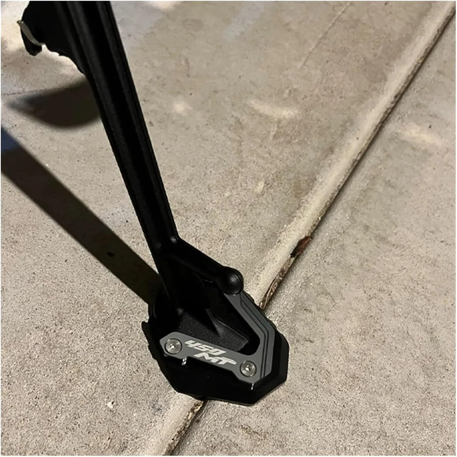 MKDRSRU Fit for CFMOTO 450MT CF 450 MT MT450 2024 2025 CNC Aluminum Motorcycle Kickstand Side Stand Extension Pad Enlarger Support Plate(450Mt-Grey) - 450Mt-Black image number 6